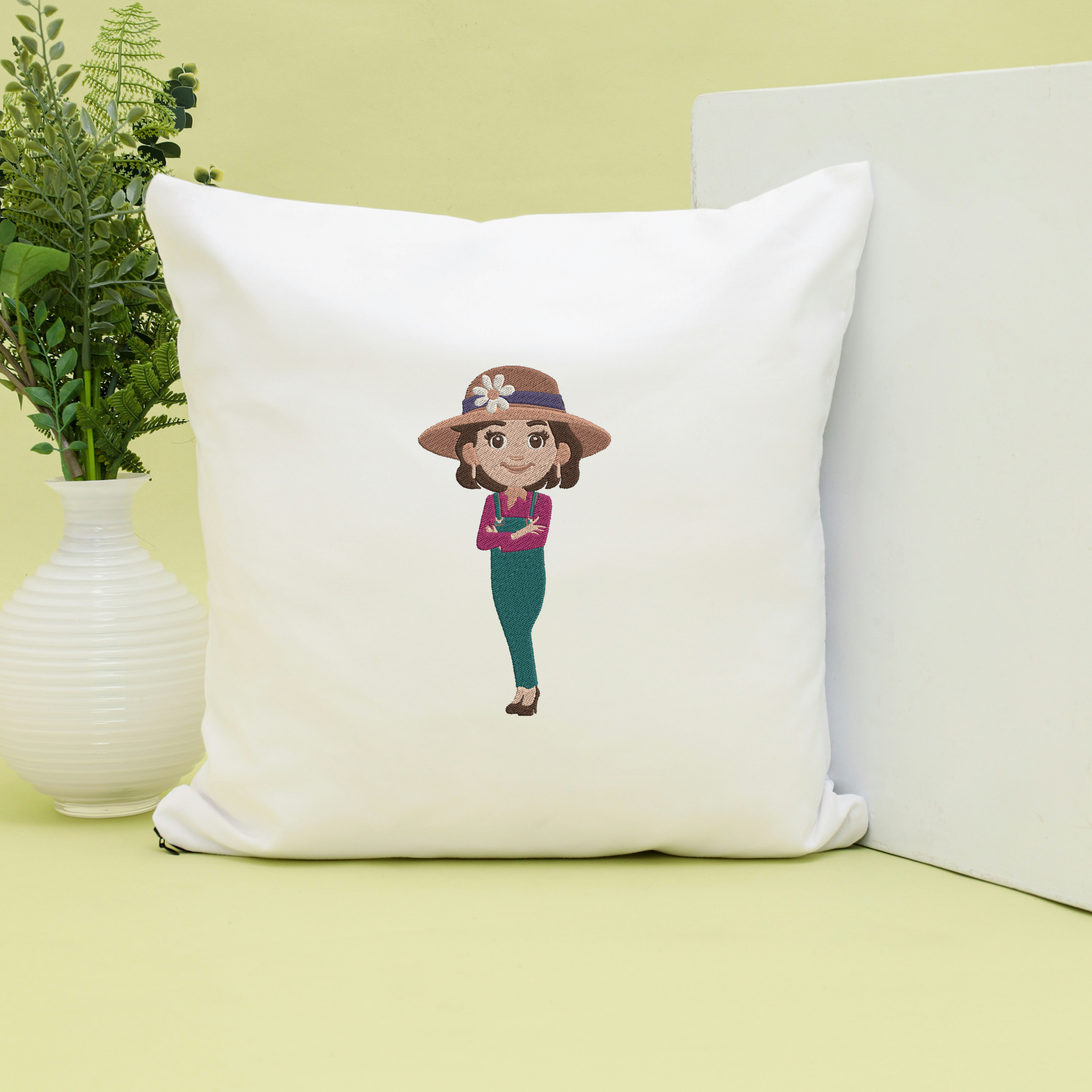 Gardening Girl Embroidery Bundle, Farmer Girl Embroidery Design, Cute Garden Lady Embroidery Files, Instant Download thumbnail 5