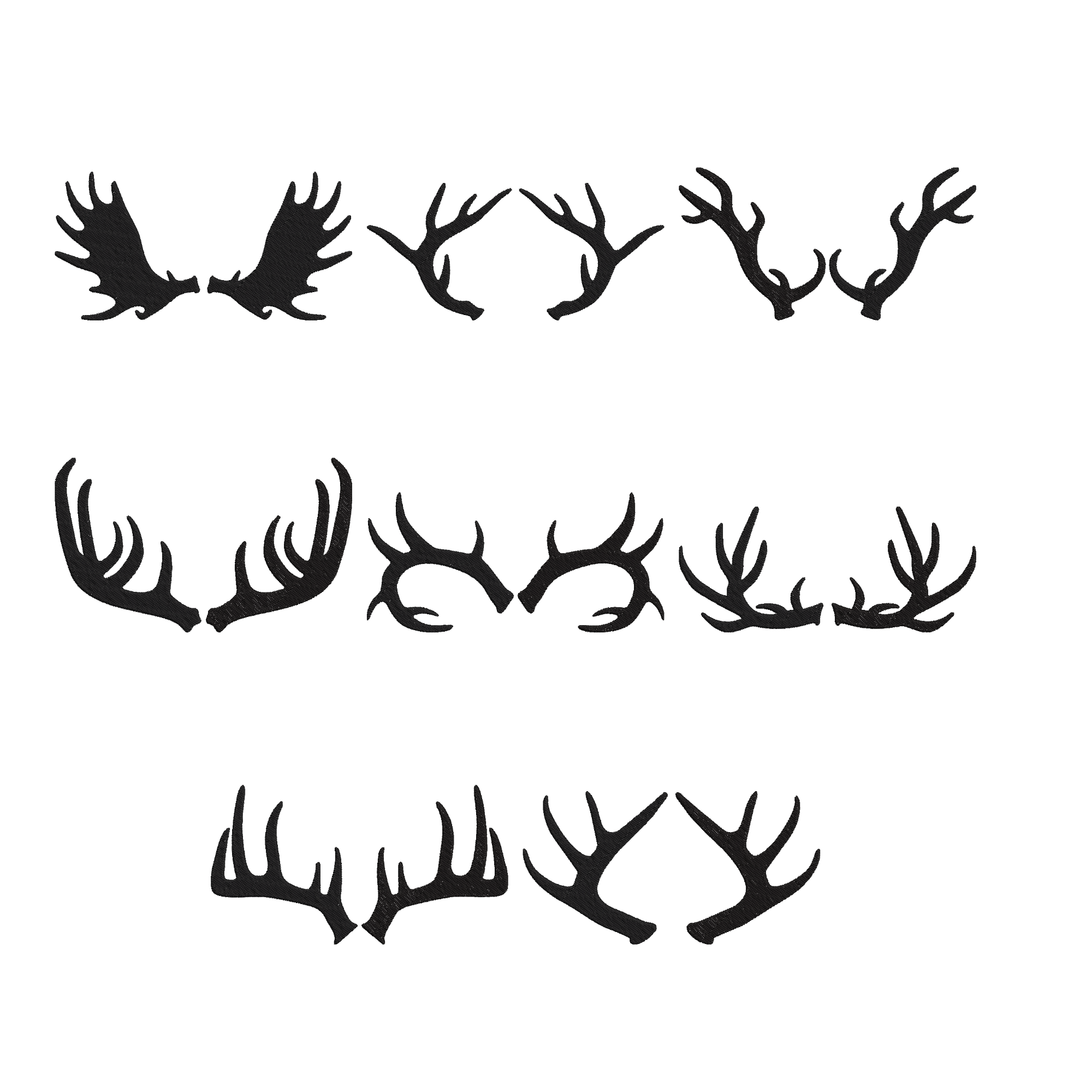 Deer Antler Embroidery Bundle, Antler Monogram Frame Embroidery Design, Rustic Hunting Embroidery Files, Instant Download