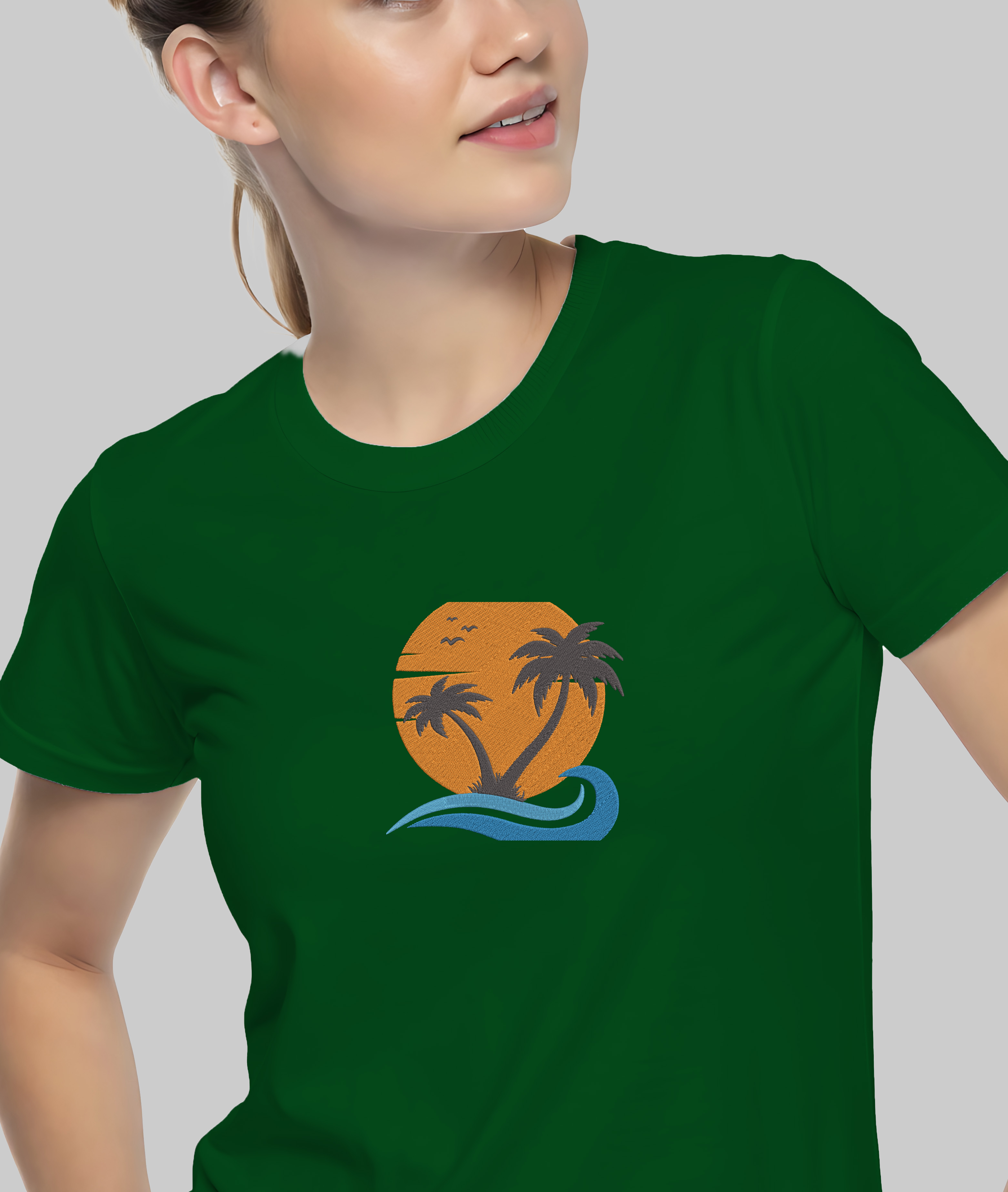 Palm Tree Sunset Embroidery Bundle, Tropical Beach Machine Embroidery Design, Island Ocean Wave Embroidery Files, Instant Download thumbnail 5