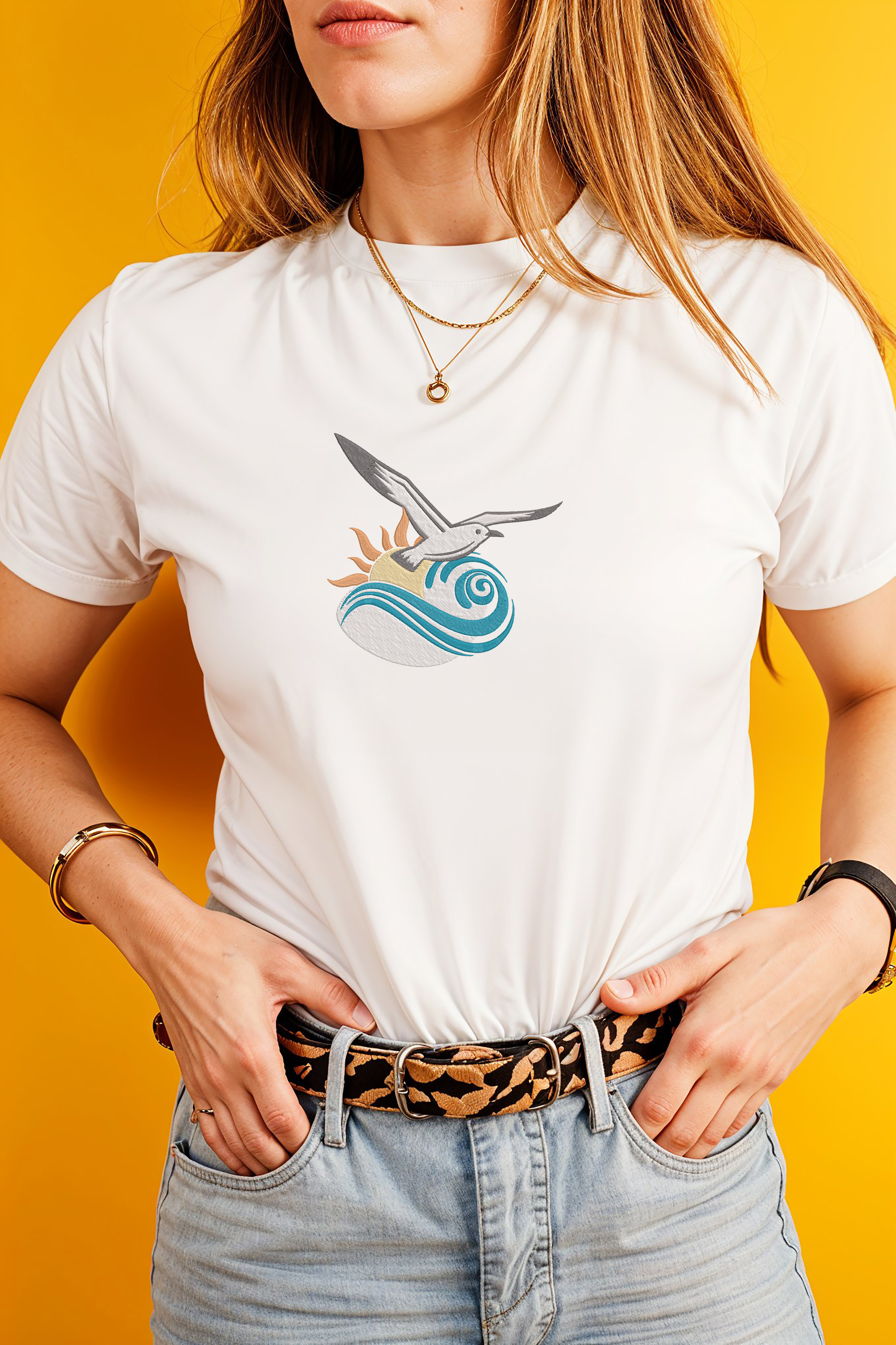 Seagull Embroidery Bundle, Coastal Bird Machine Embroidery Design, Ocean Wave Seabird Embroidery Files, Instant Download thumbnail 3