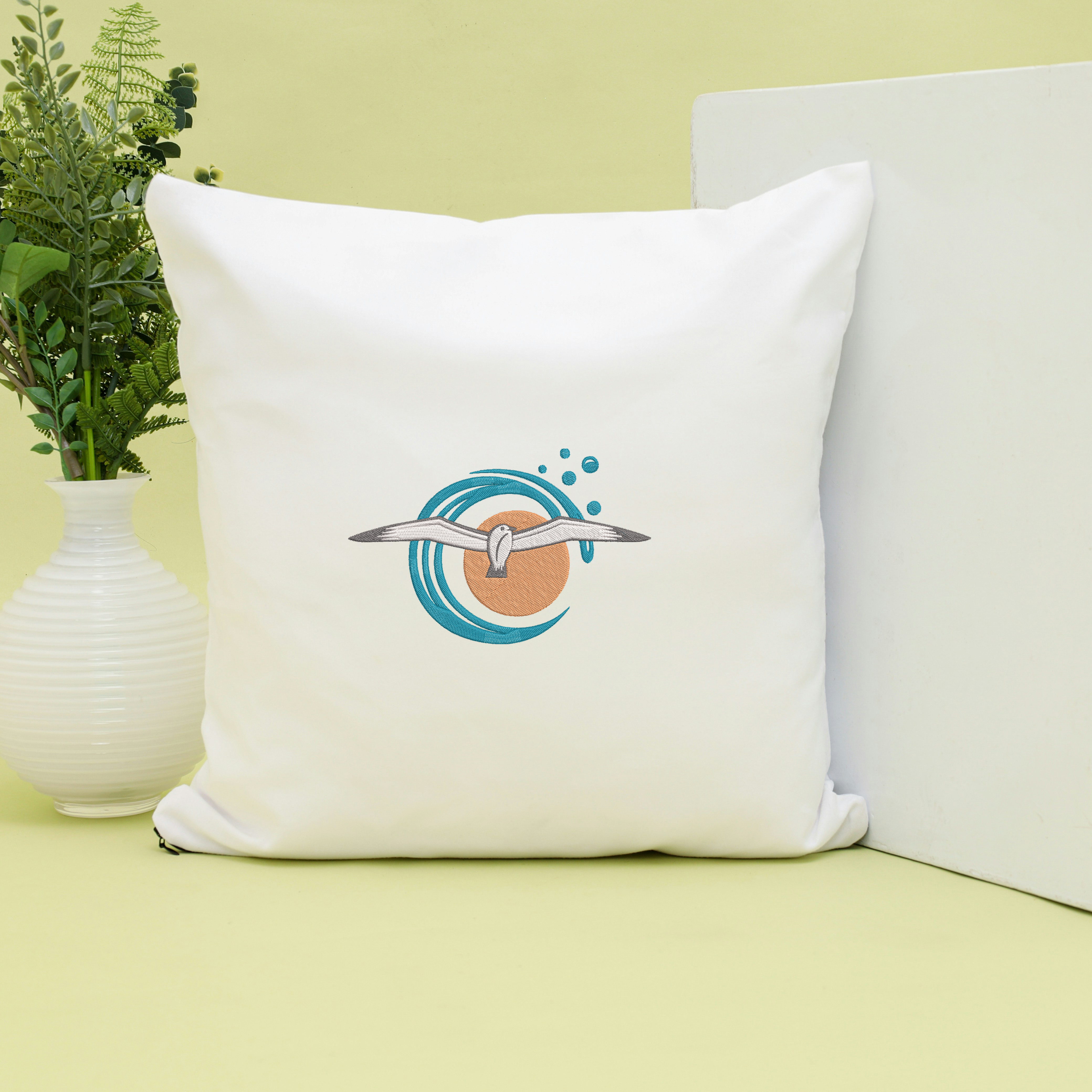 Seagull Embroidery Bundle, Coastal Bird Machine Embroidery Design, Ocean Wave Seabird Embroidery Files, Instant Download thumbnail 5
