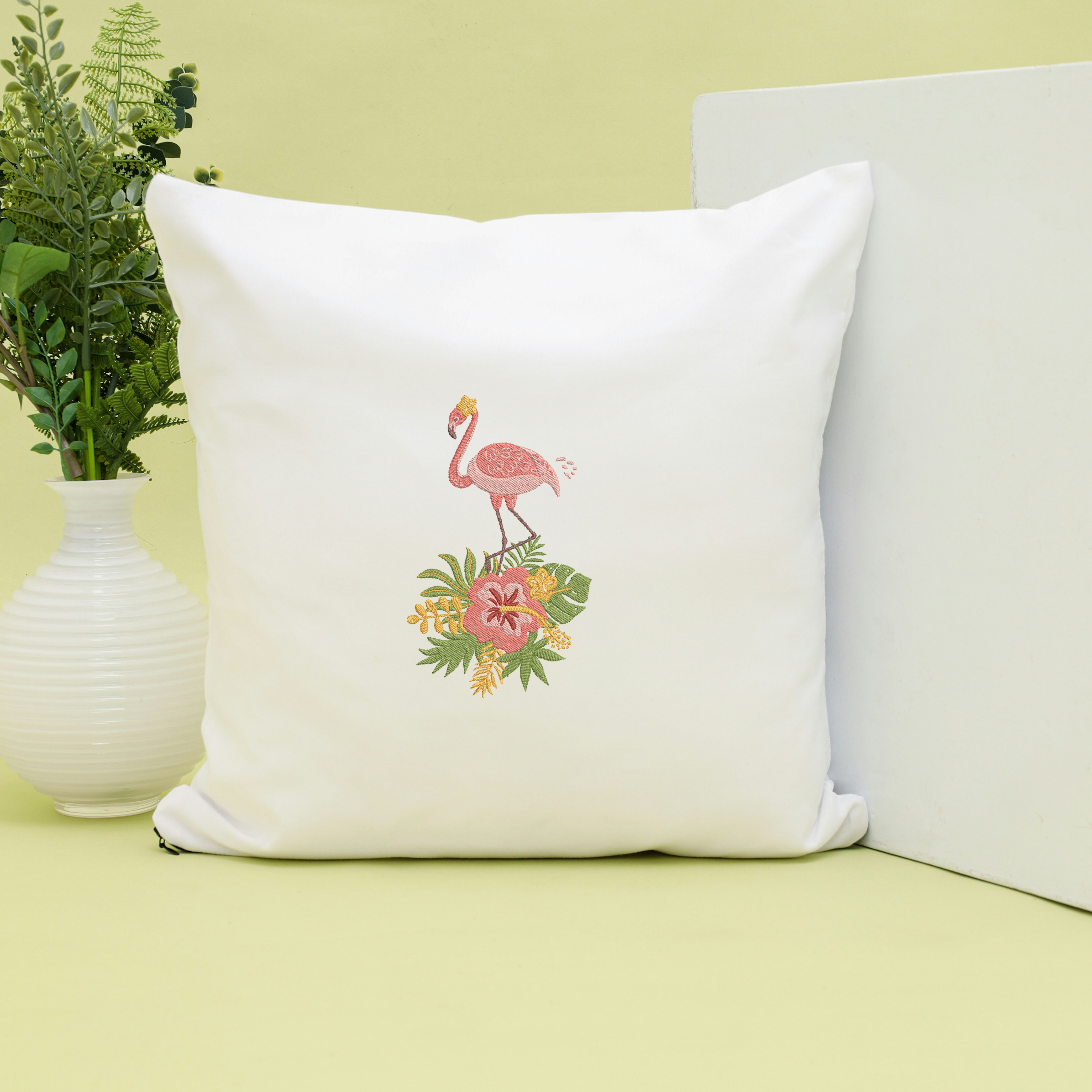Flamingo Embroidery Bundle, Tropical Floral Machine Embroidery Design, Hibiscus Flamingo Embroidery Files, Instant Download thumbnail 4