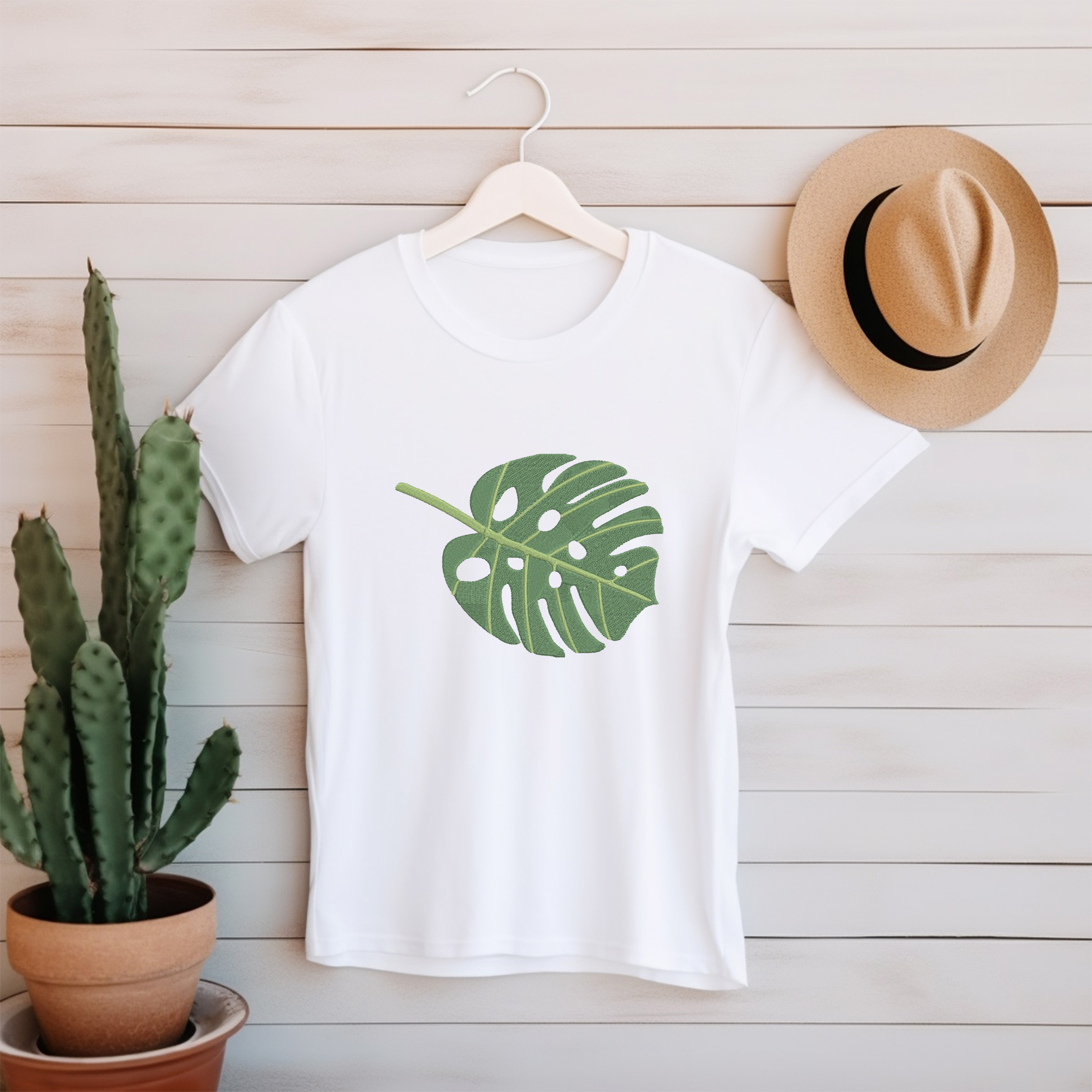 Tropical Leaf Embroidery Bundle, Monstera Hibiscus Machine Embroidery Design, Palm Leaf Botanical Embroidery Files,  Instant Download thumbnail 3