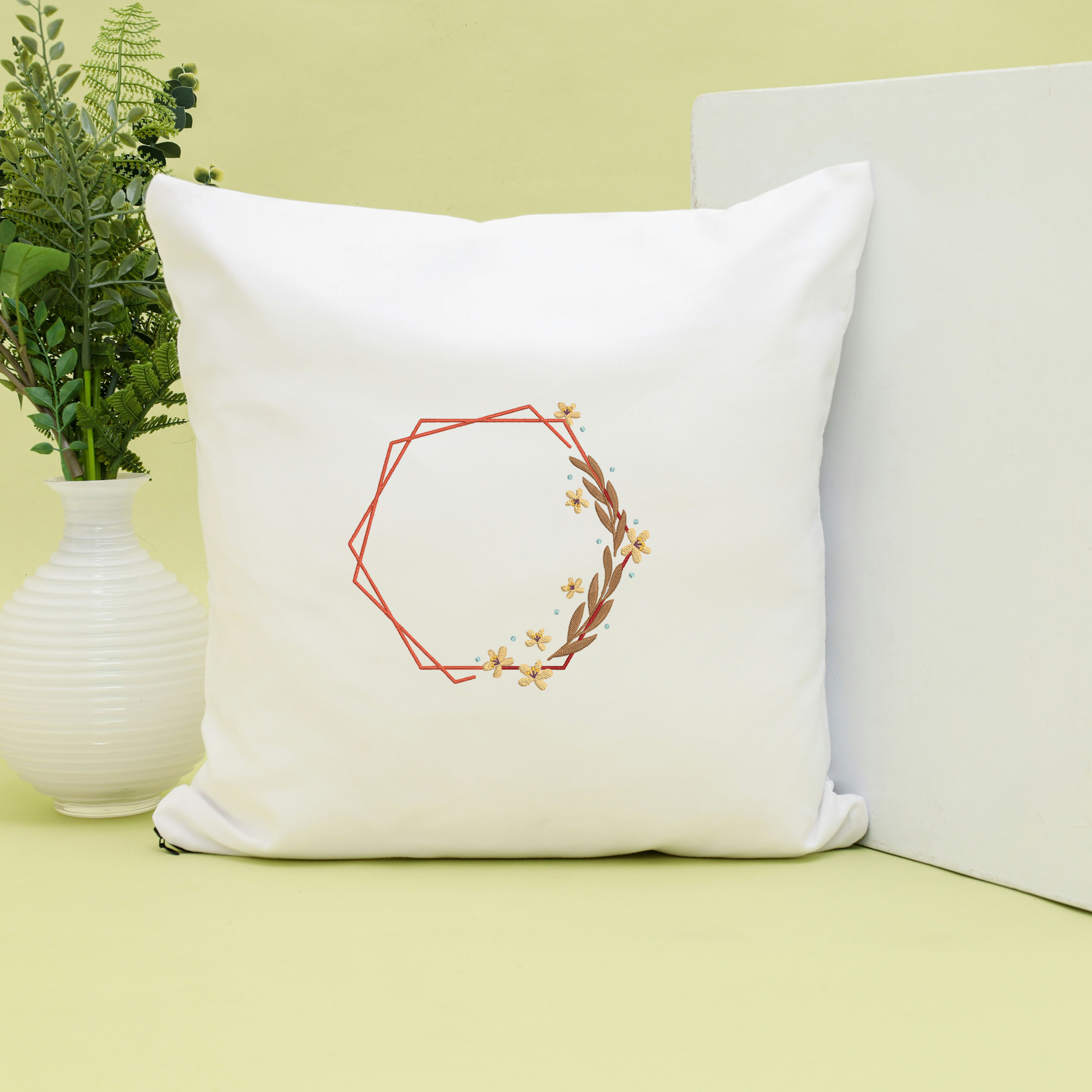 Floral Wreath Embroidery Bundle, Flower Frame Machine Embroidery Design, Botanical Circle Monogram Embroidery Files,  Instant Download thumbnail 5