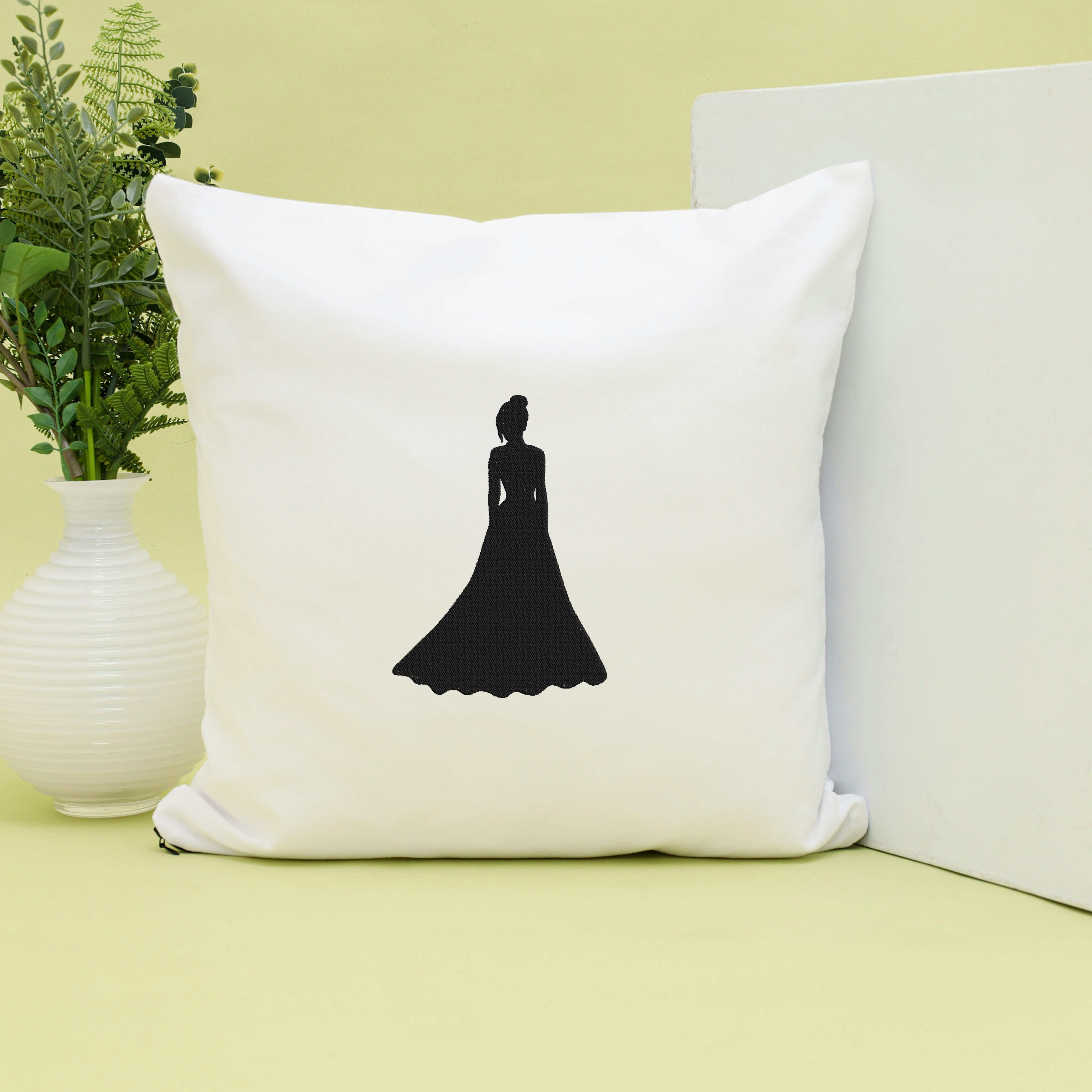 Woman Silhouette Embroidery Design Bundle, Fashion Lady Machine Embroidery File, Dress Silhouette Instant Download thumbnail 5