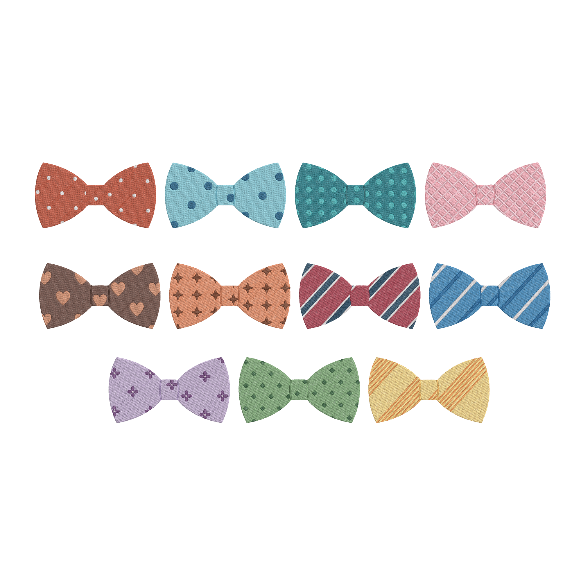 Bow Tie Embroidery Design Bundle, Cute Bow Machine Embroidery File, Pattern Bow Instant Download