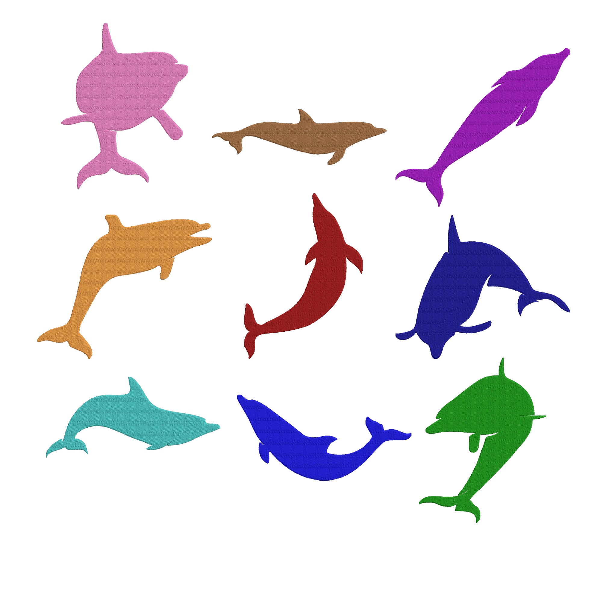 Dolphin Embroidery Bundle, Ocean Dolphin Machine Embroidery Design, Sea Animal Embroidery File, Instant Download