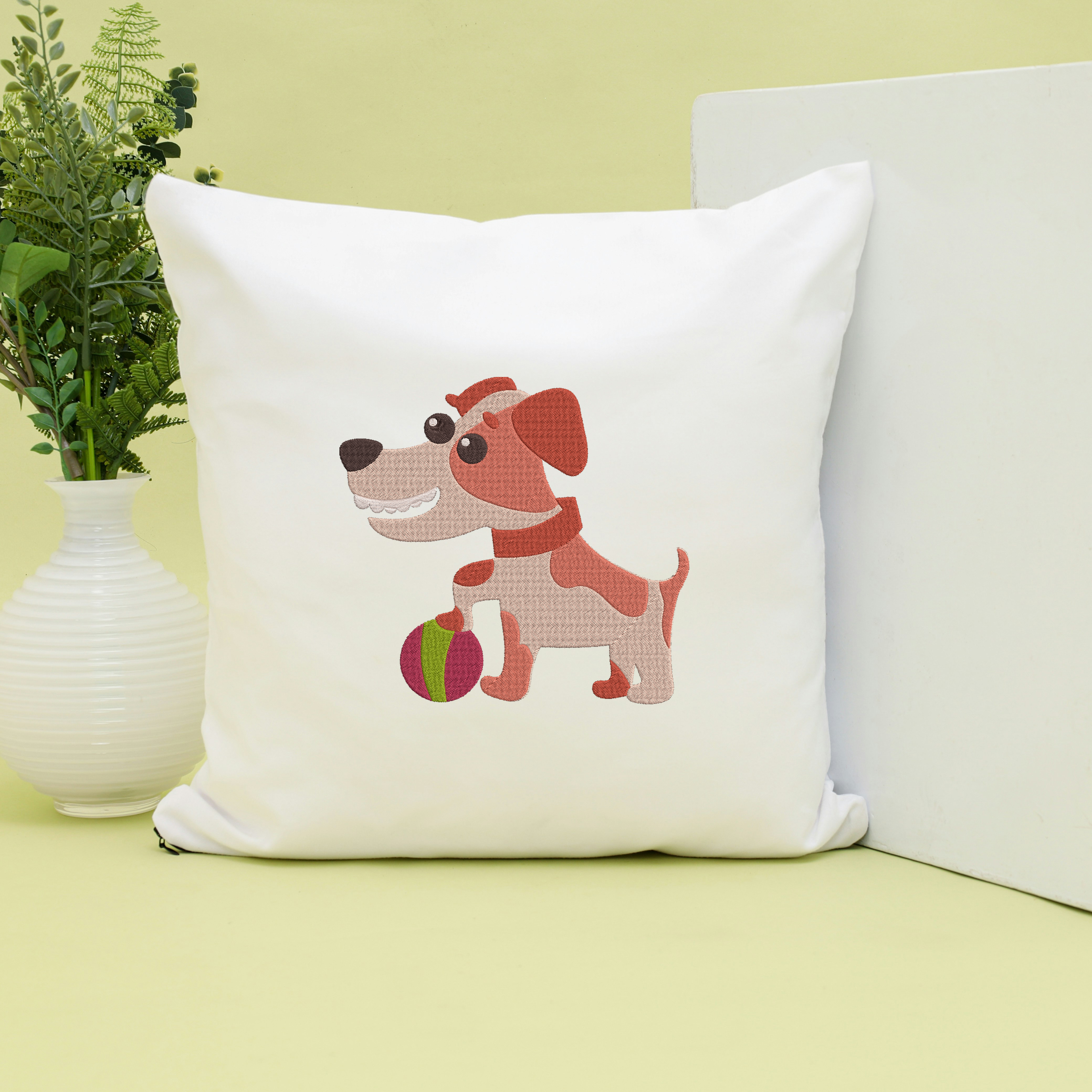 Cute Dog Embroidery Design Bundle, Puppy Playing Ball Bone Machine Embroidery File, Instant Download thumbnail 5