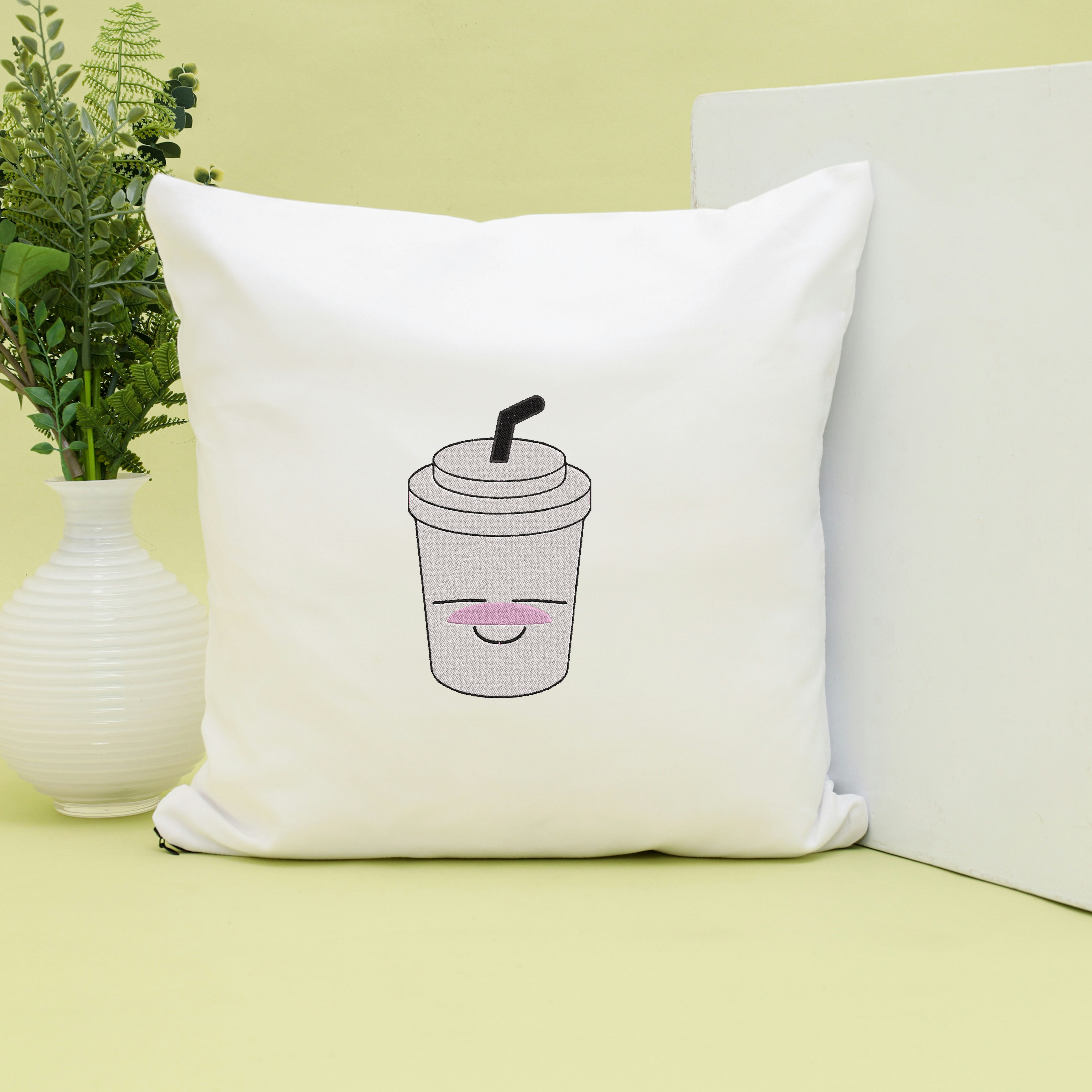 Cute Coffee Cup Embroidery Design Bundle, Kawaii Drink Faces Embroidery, Funny Coffee Emotions, Digital Download thumbnail 4