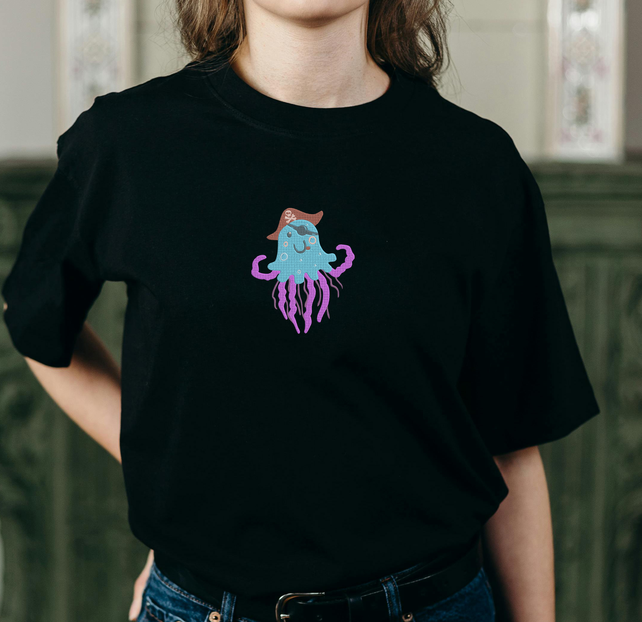 Pirate Sea Animals Embroidery Bundle, Cute Ocean Creatures Crab Octopus Whale Fish Embroidery, Kids Pirate Embroidery, Instant Download thumbnail 7