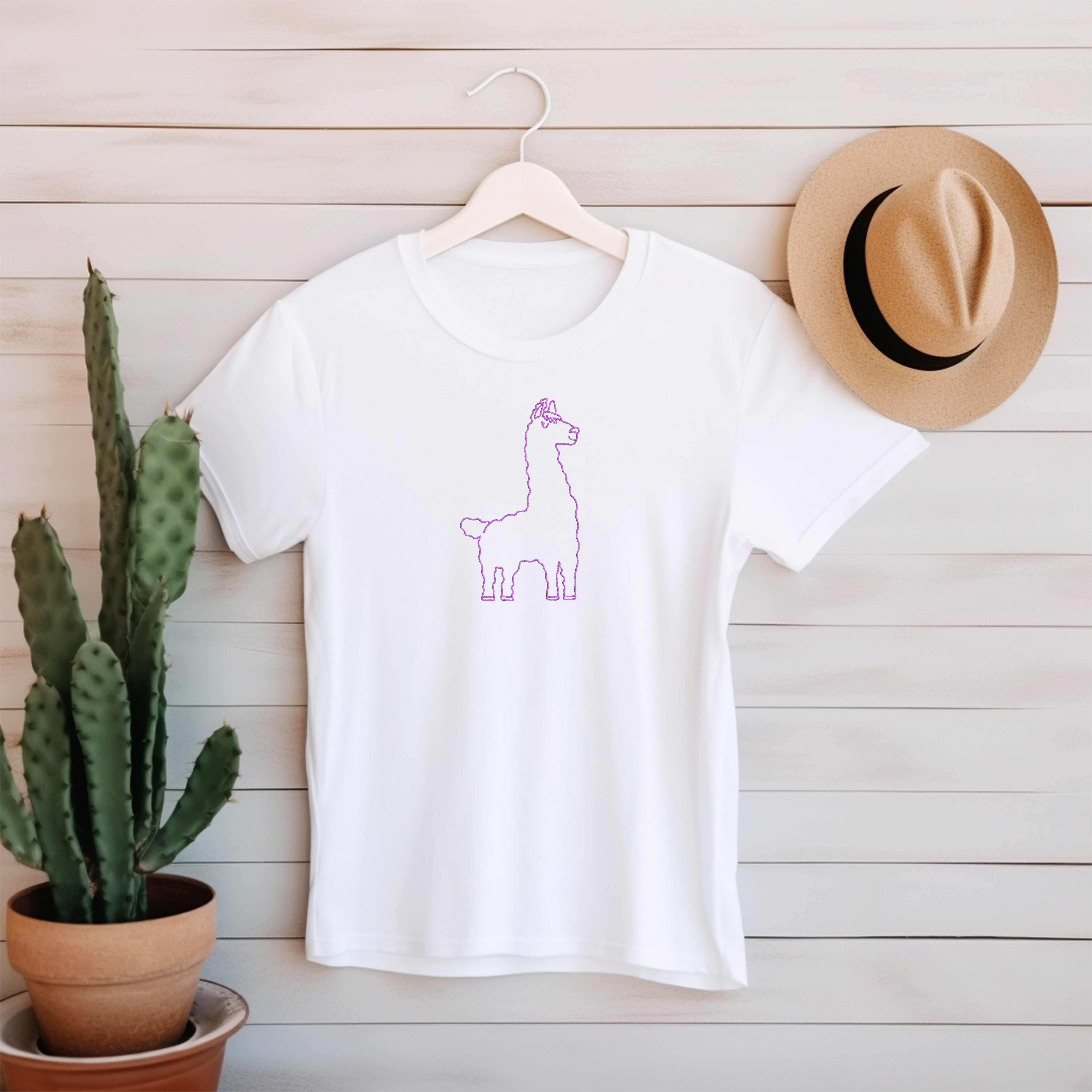 Llama Line Art Embroidery Bundle, Minimal Alpaca Outline Embroidery Design, Simple Animal Sketch Machine Embroidery, Instant Download thumbnail 4