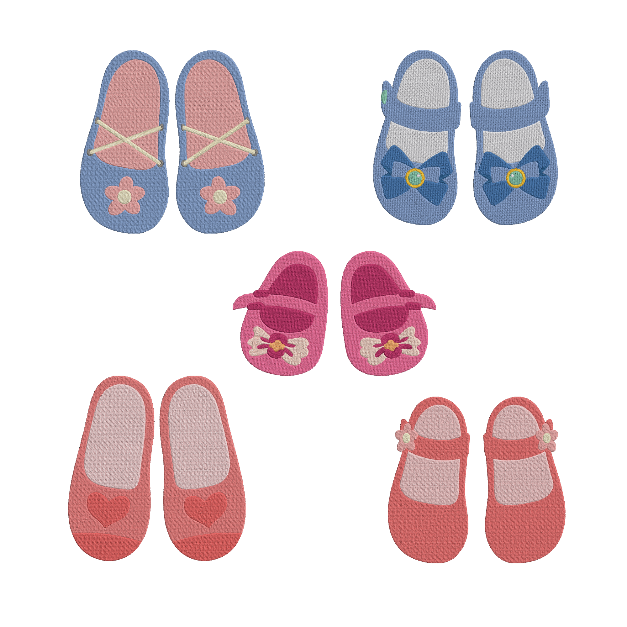 Baby Shoes Embroidery Design Bundle, Cute Girl Shoes Embroidery Files, Toddler Footwear Embroidery, Baby Shower Embroidery, Instant Download