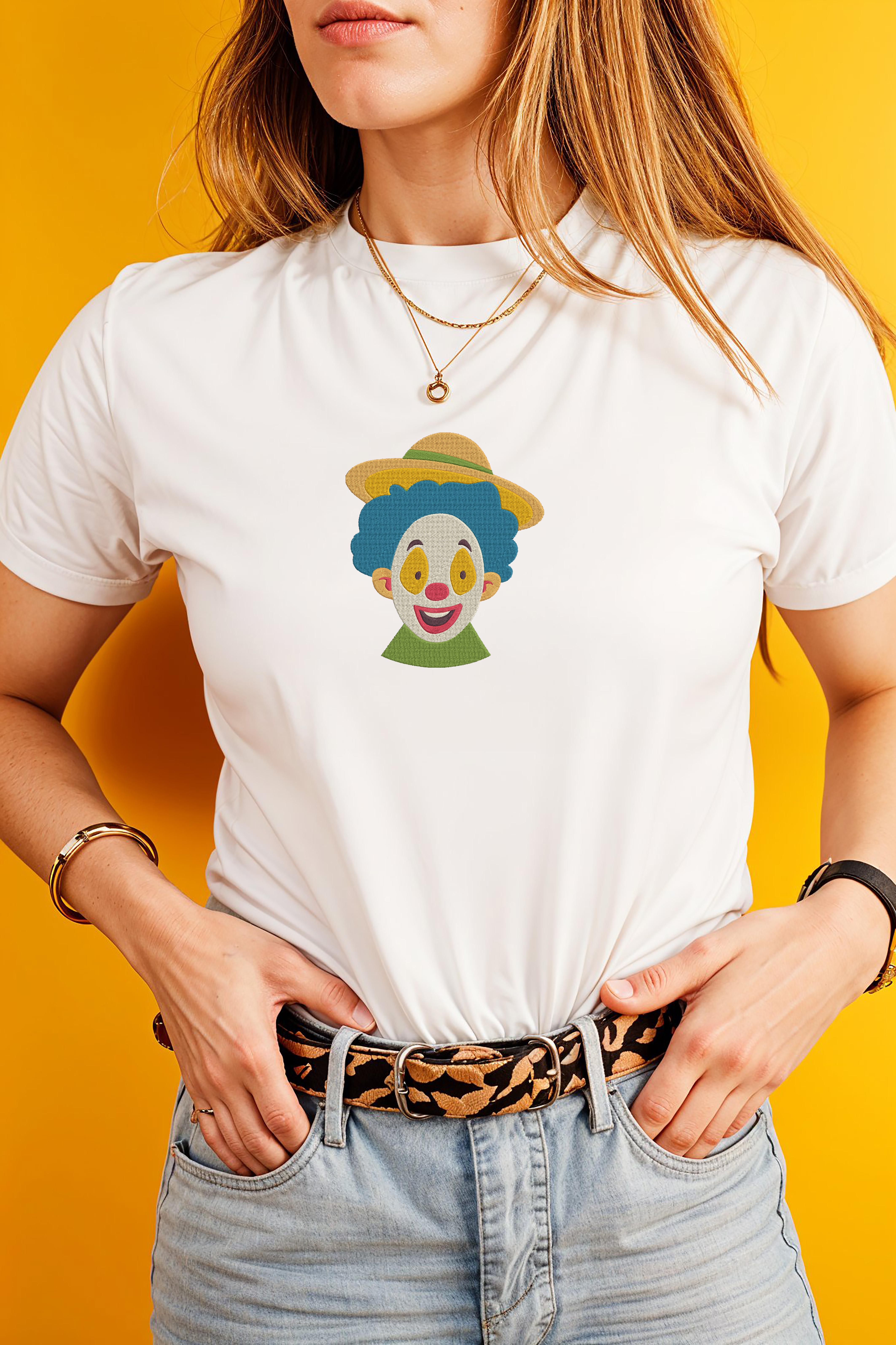 Clown Embroidery Design Bundle, Cute Circus Clown Face Machine Embroidery, Instant Download thumbnail 2