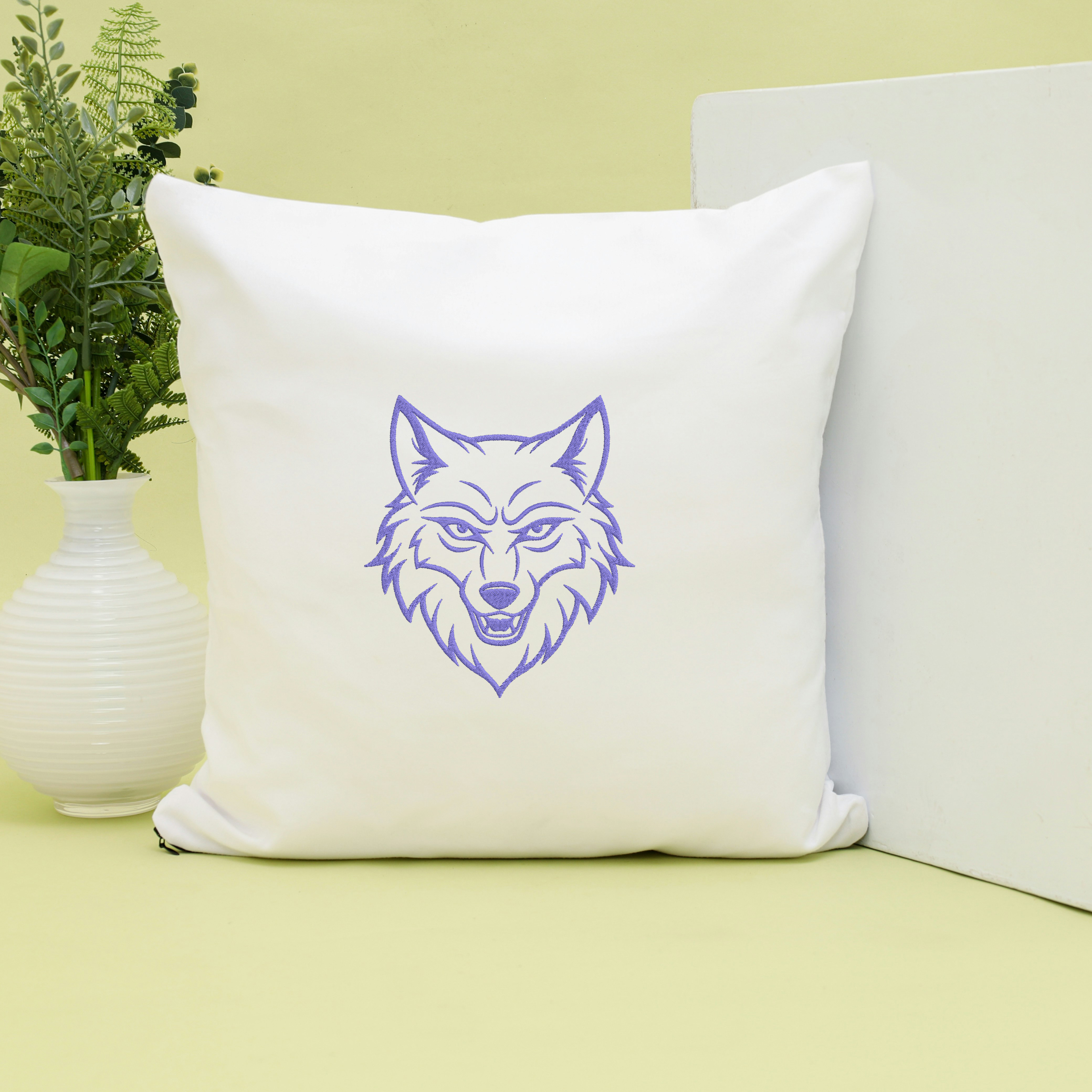 Wolf Face Machine Embroidery, Wild Wolf Head Embroidery Design, Instant Download thumbnail 5
