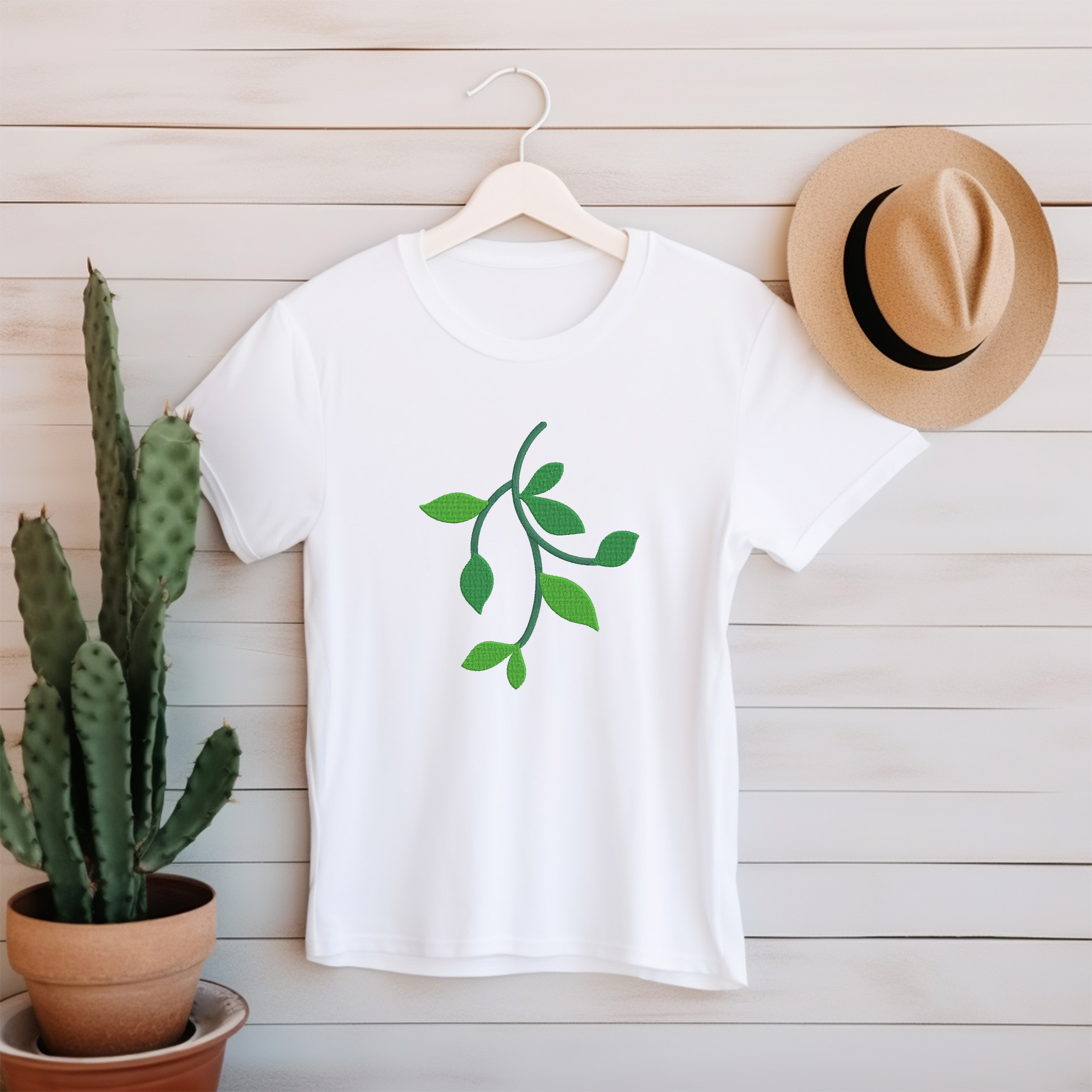 Leaf Vine Embroidery Bundle, Floral Border Embroidery Design,  Instant Download thumbnail 4