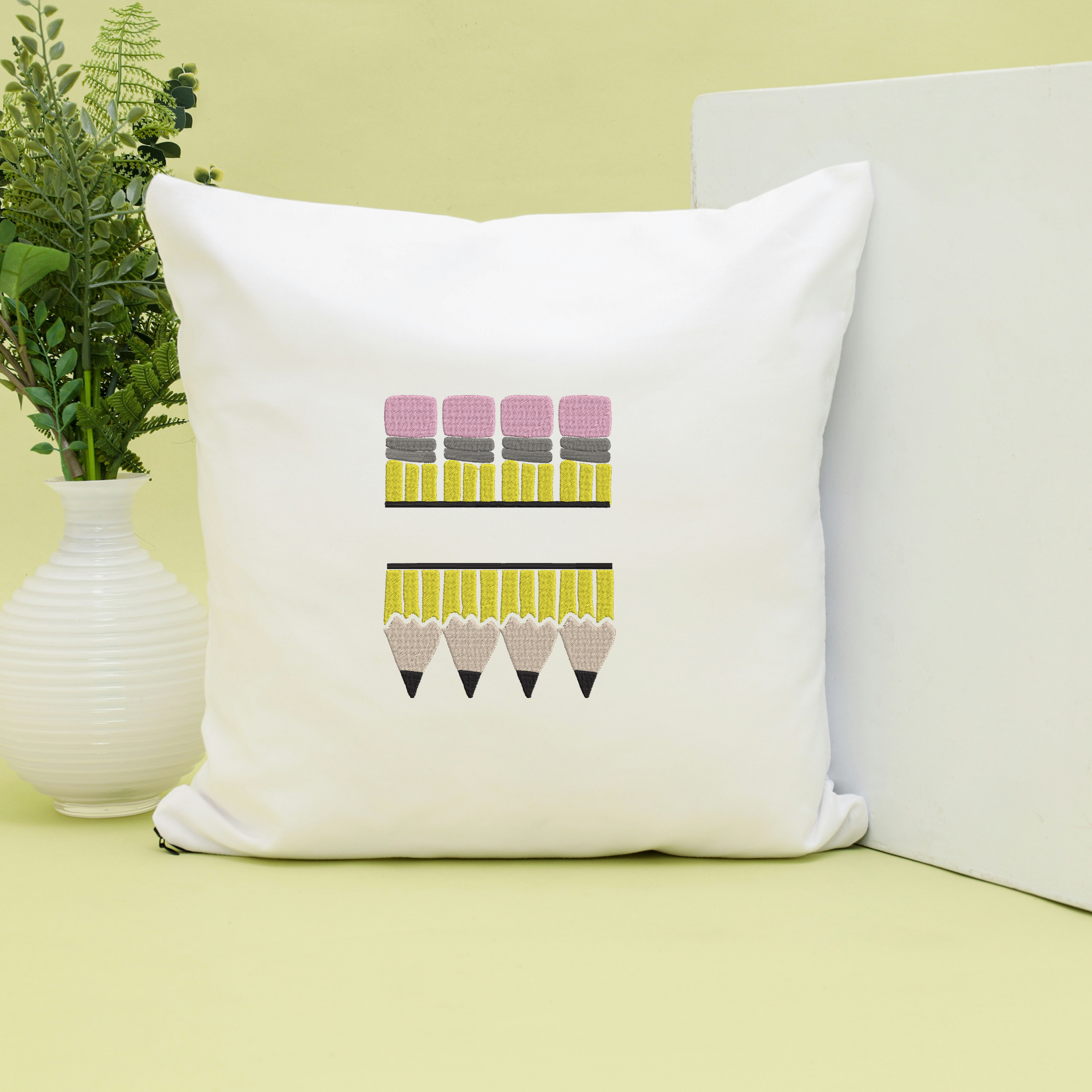 Pencil Border Embroidery Design Bundle, School Border Machine Embroidery Files, Instant Download thumbnail 6