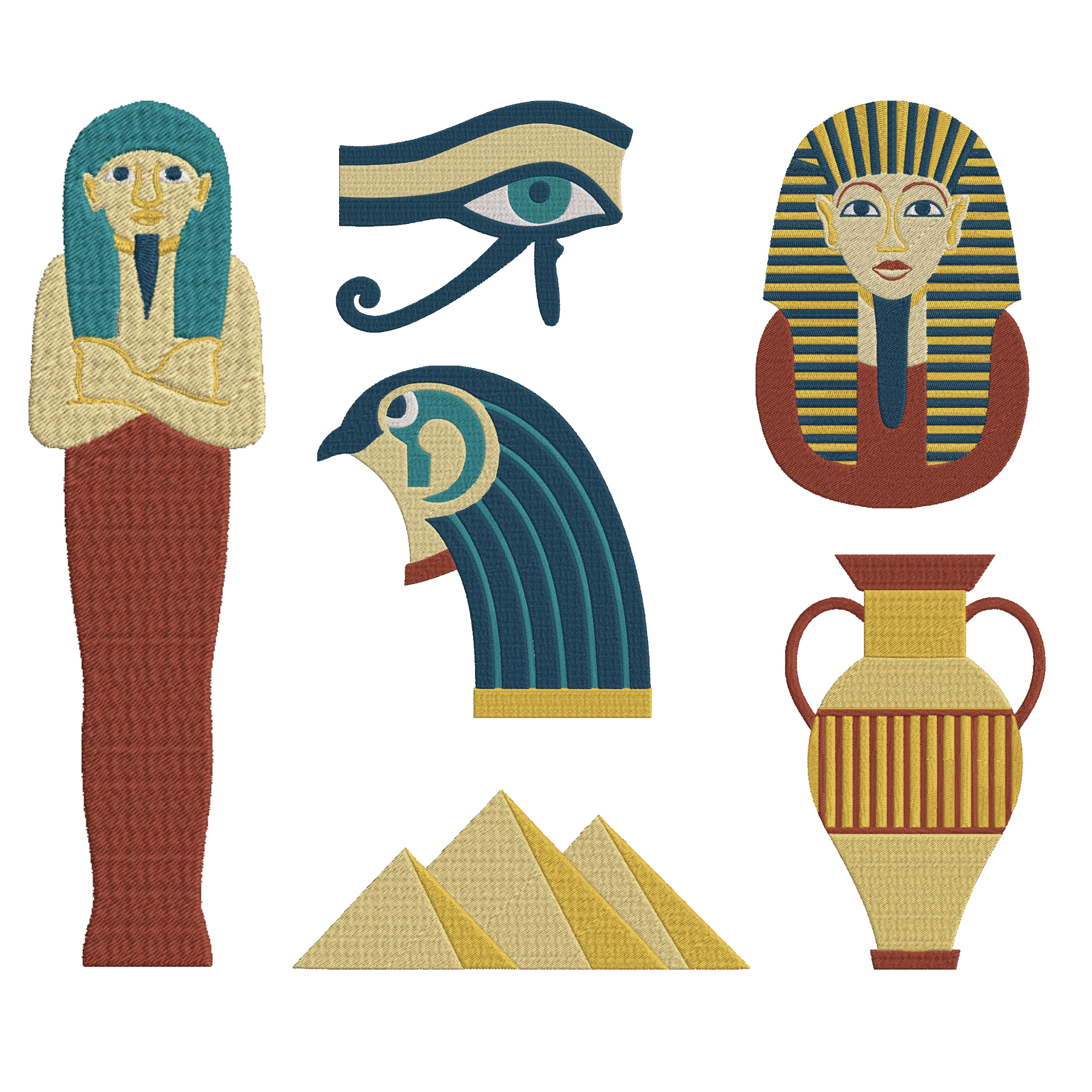 Egypt Embroidery Design Bundle, Ancient Egyptian Machine Embroidery Files,  Instant Download