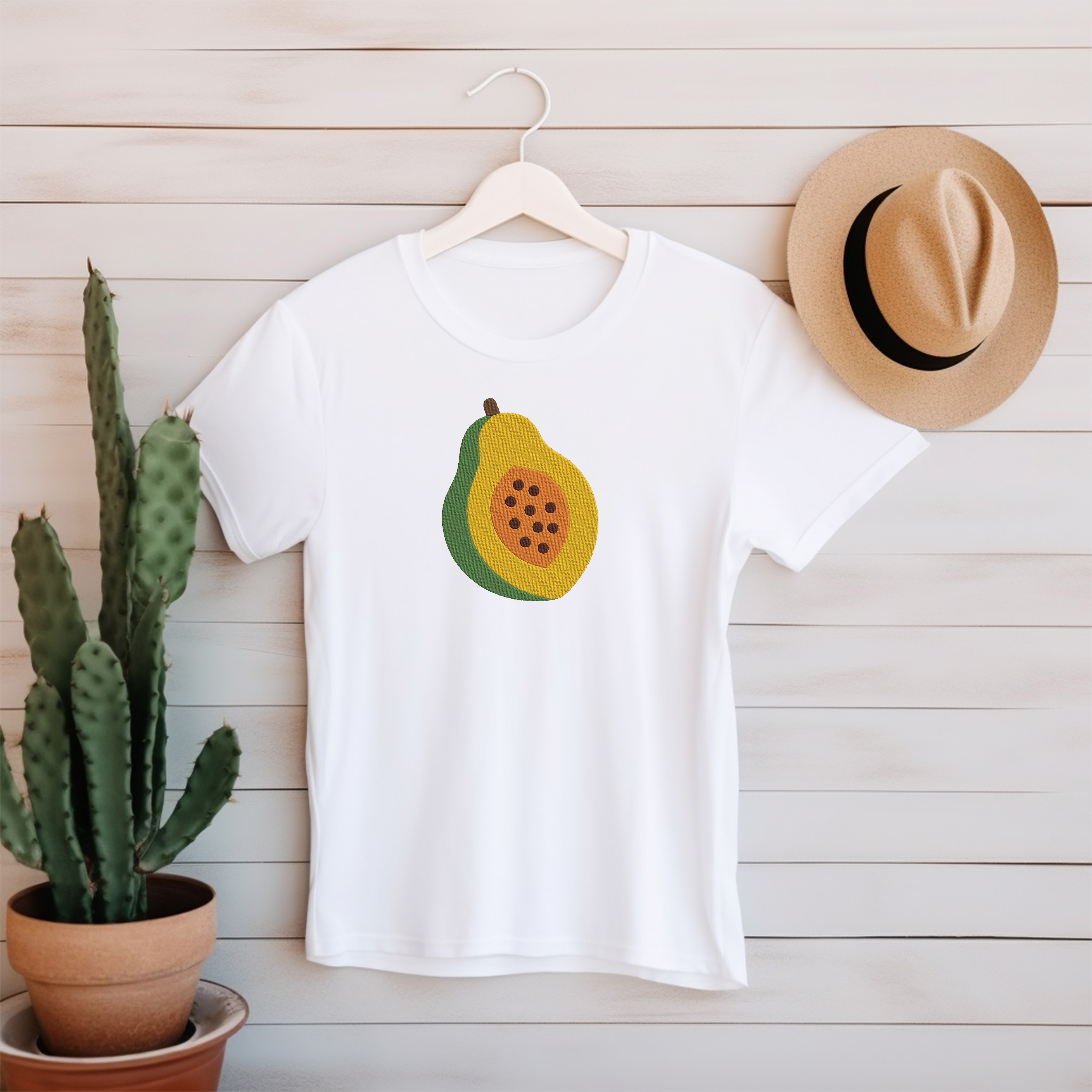 Papaya Embroidery Bundle, Tropical Fruit Embroidery Design, Papaya Slice Machine Embroidery thumbnail 3
