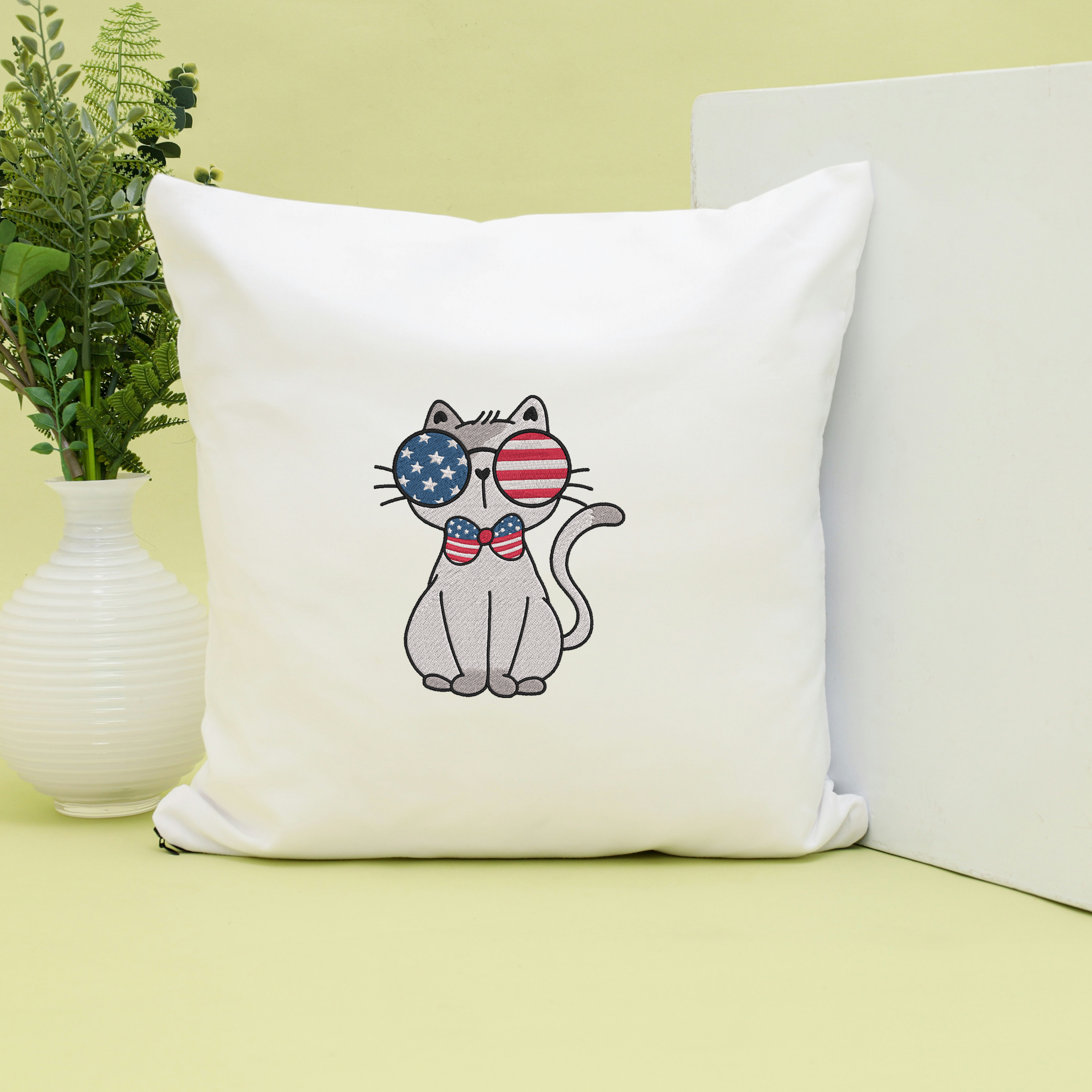 Patriotic Cat Embroidery Design Bundle, USA Kitten Pattern, Digital Download thumbnail 5