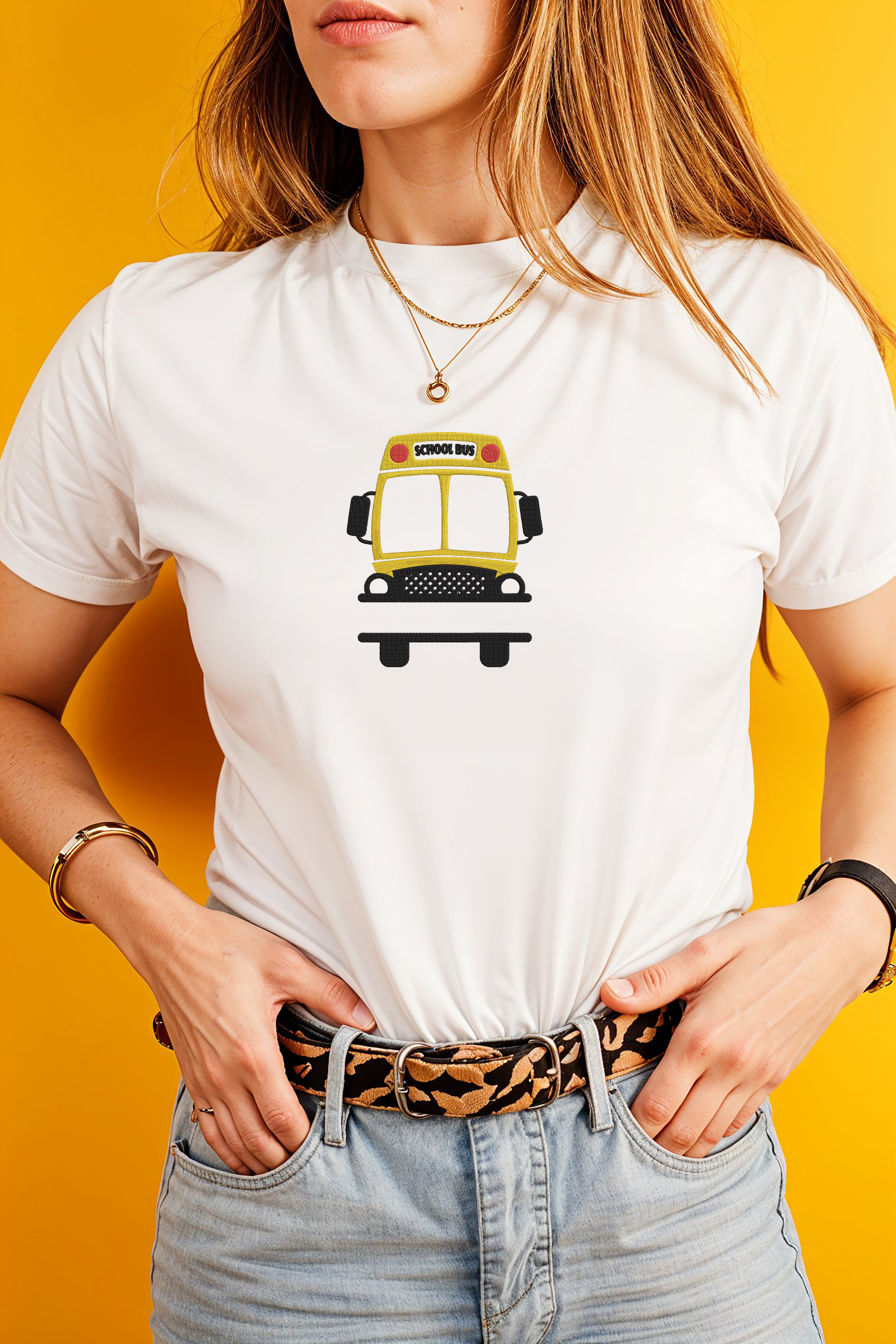 School Bus Embroidery Design Bundle, Back To School Bus Embroidery File thumbnail 2