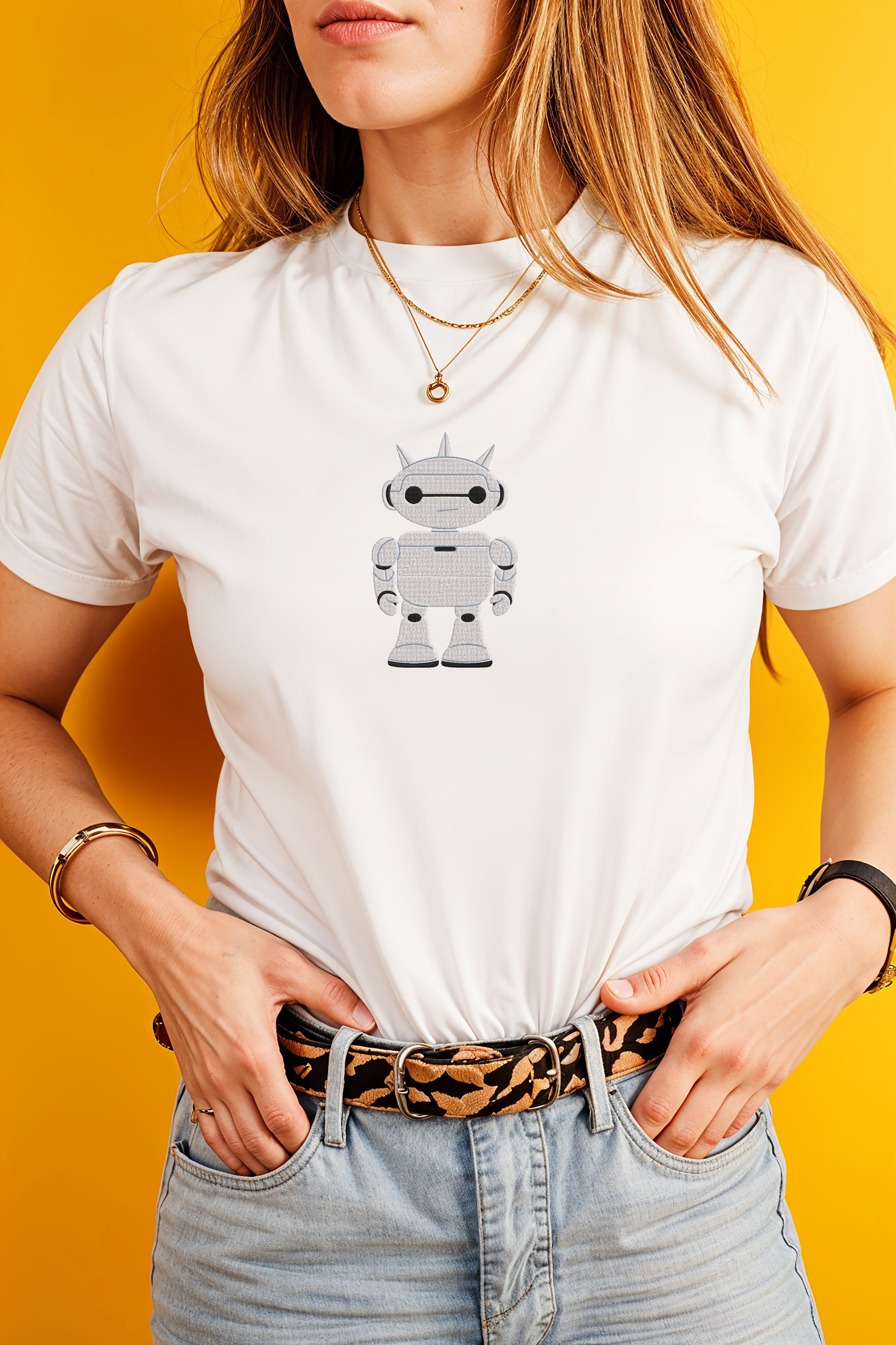 Robot Embroidery Bundle, Futuristic Robot Embroidery Design, Instant Download thumbnail 3
