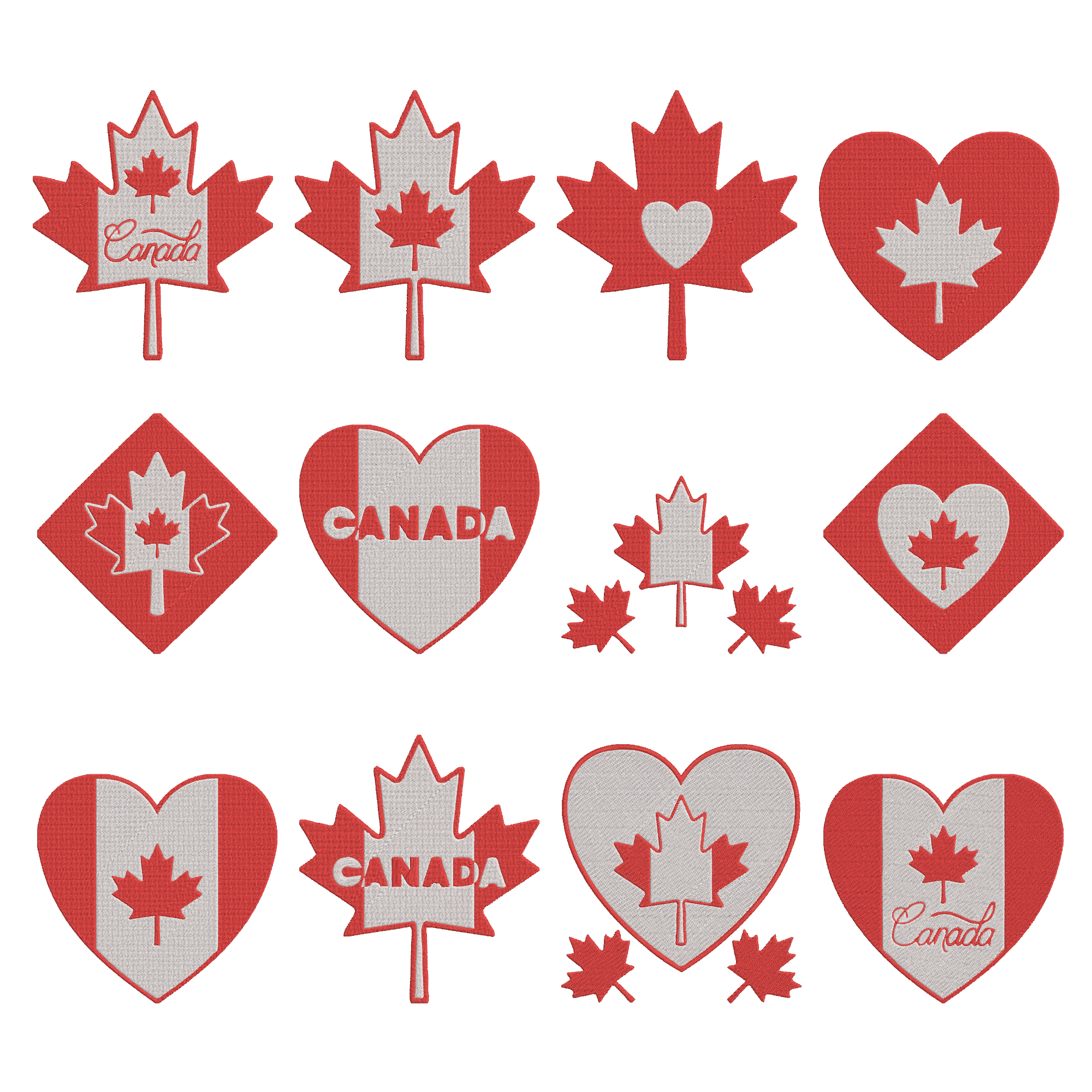 Canada Embroidery Design Bundle, Maple Leaf Embroidery File