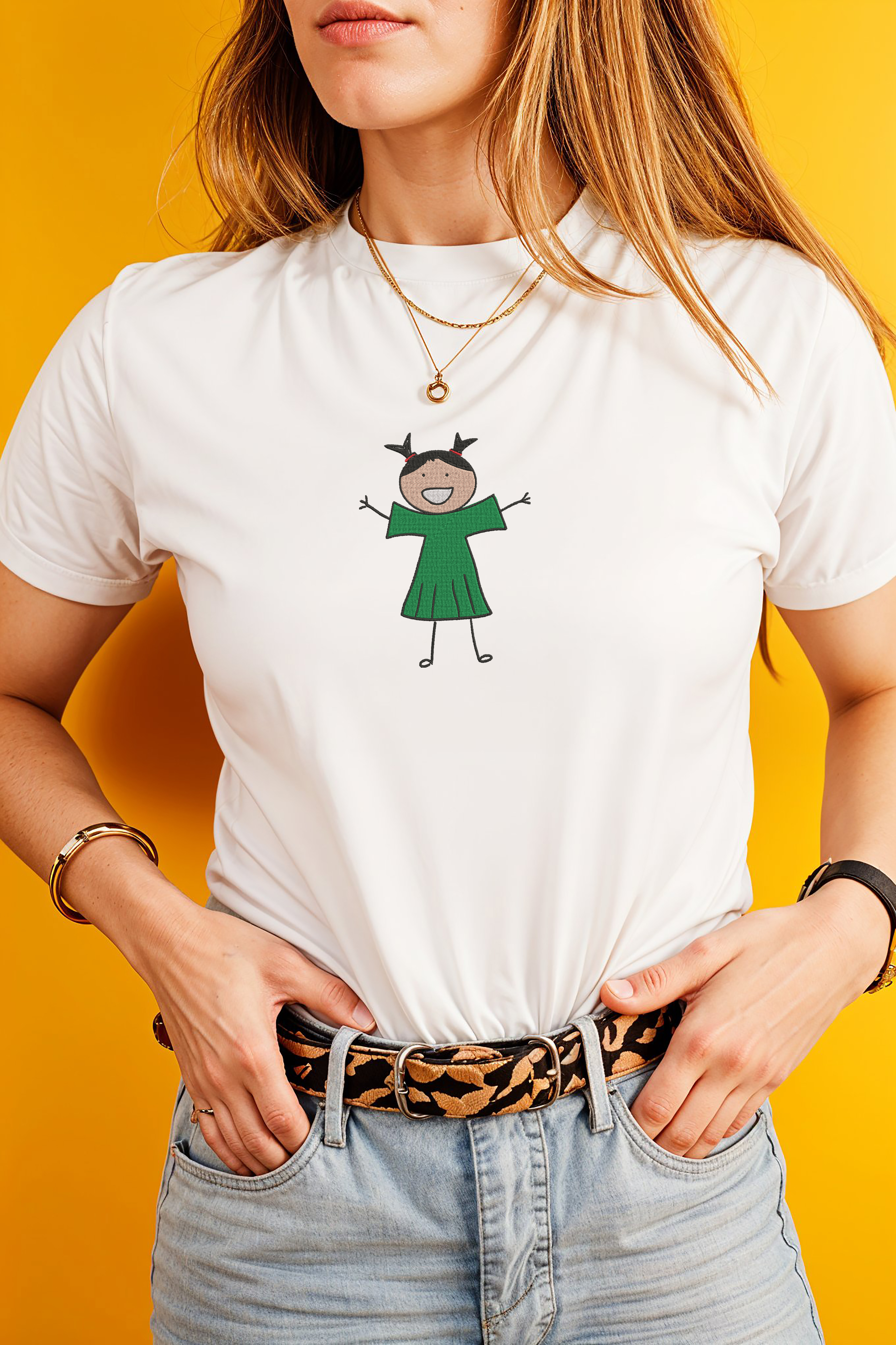 Cartoon Children Embroidery File, Happy Kids Doodle Embroidery, Instant Download thumbnail 4