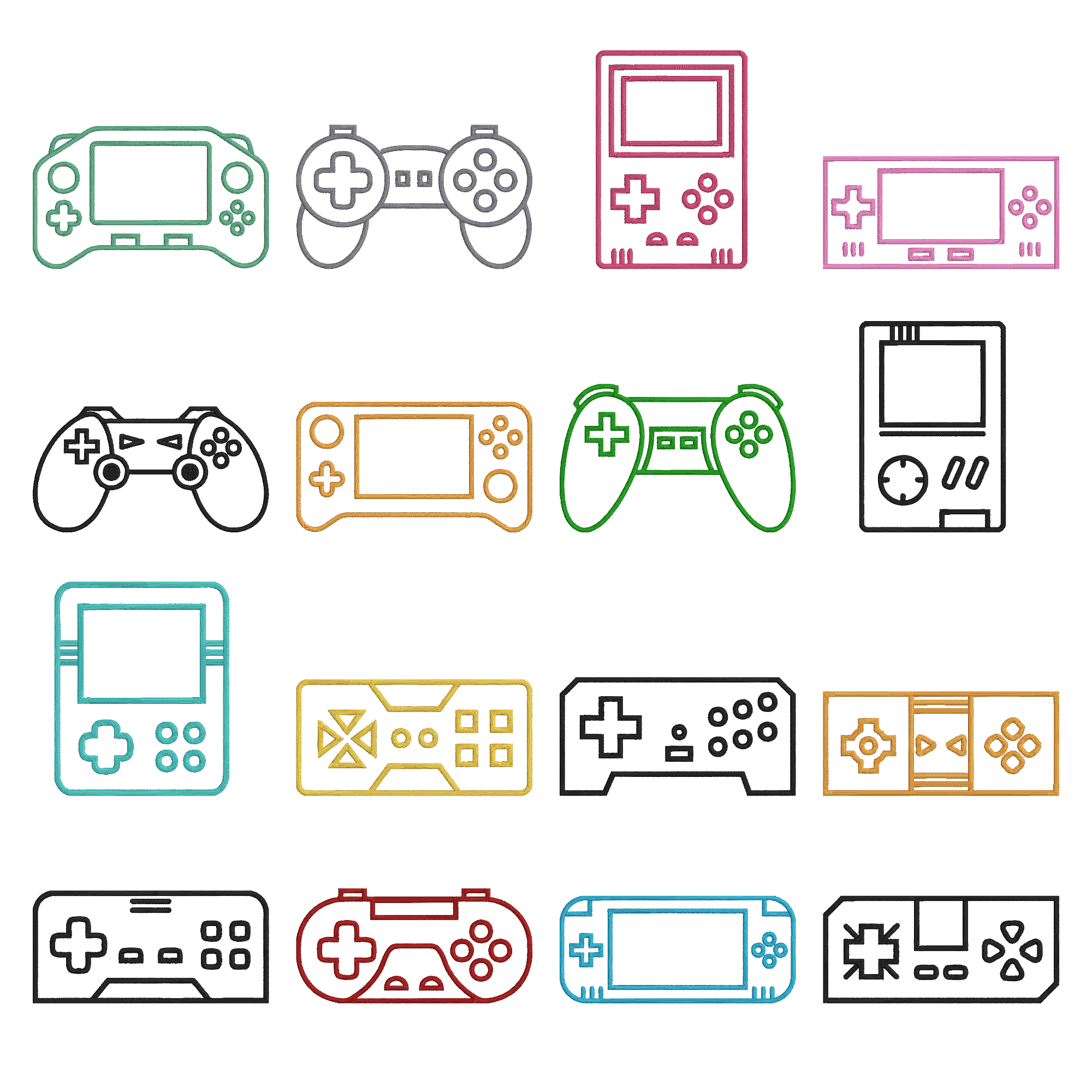 Gaming Controller Embroidery Bundle, Video Game Console Embroidery Design