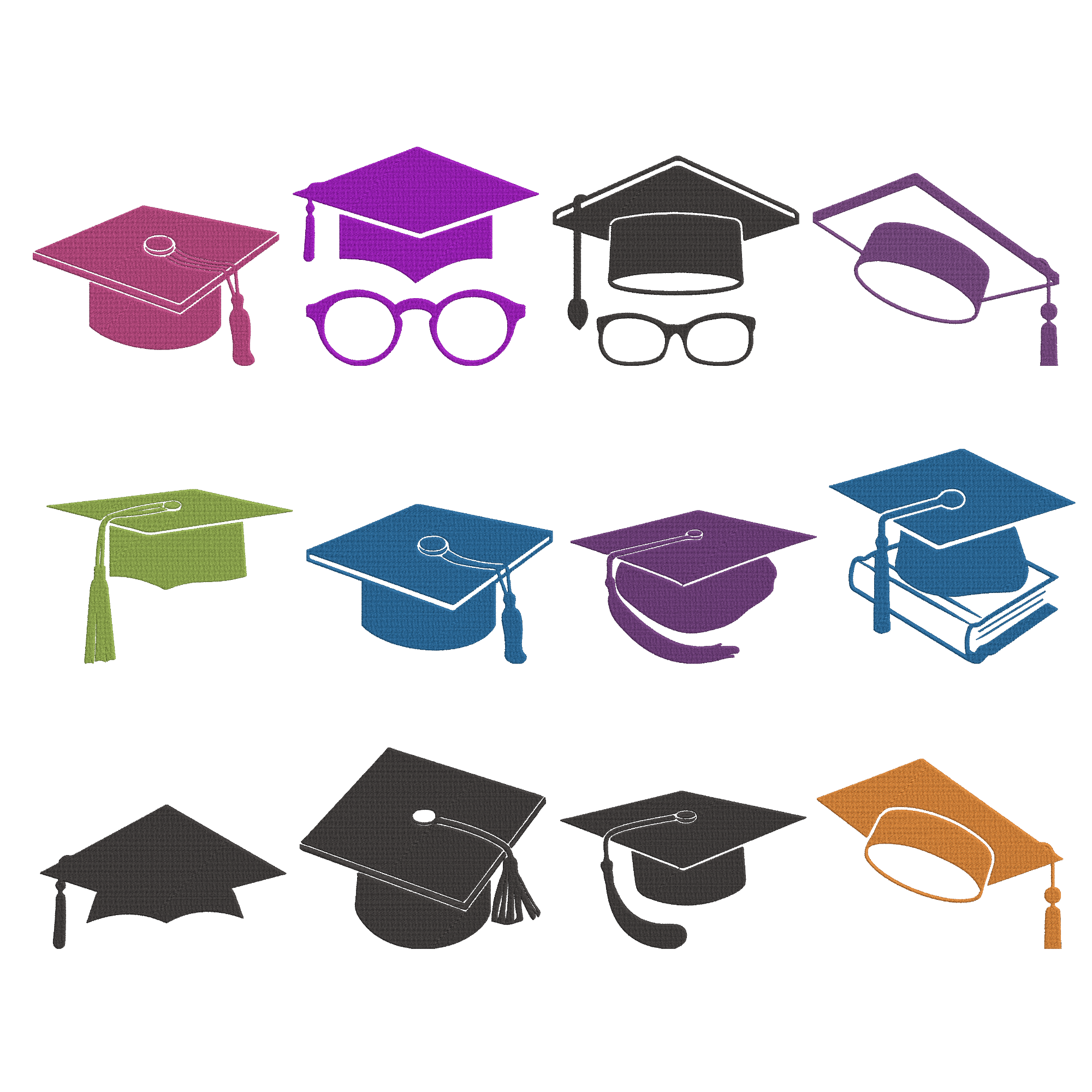 Graduation Cap Embroidery Design, Graduate Embroidery Design,  Instant Download