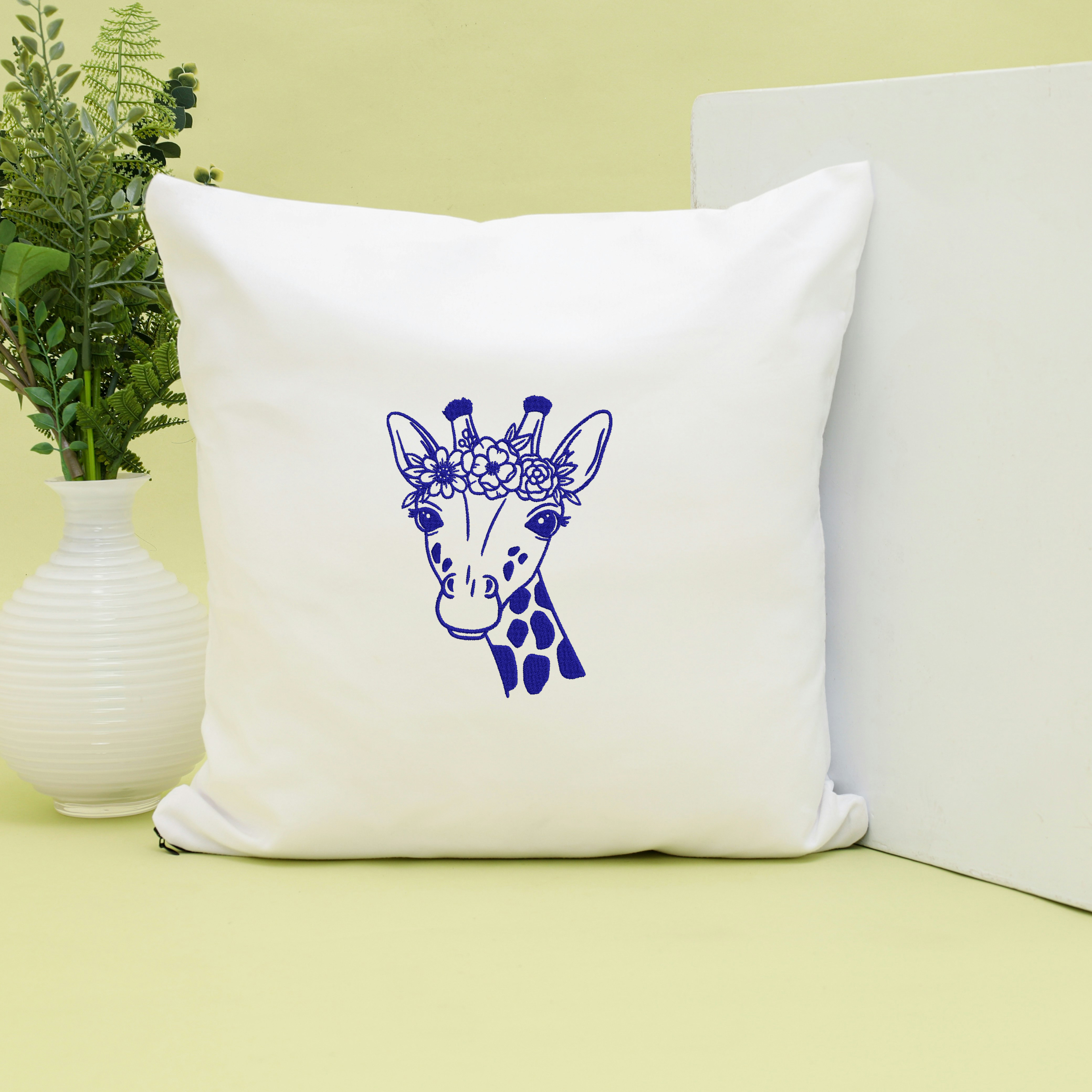Giraffe Embroidery Bundle, Floral Giraffe Embroidery Design, Safari Animal Machine Embroidery File thumbnail 5