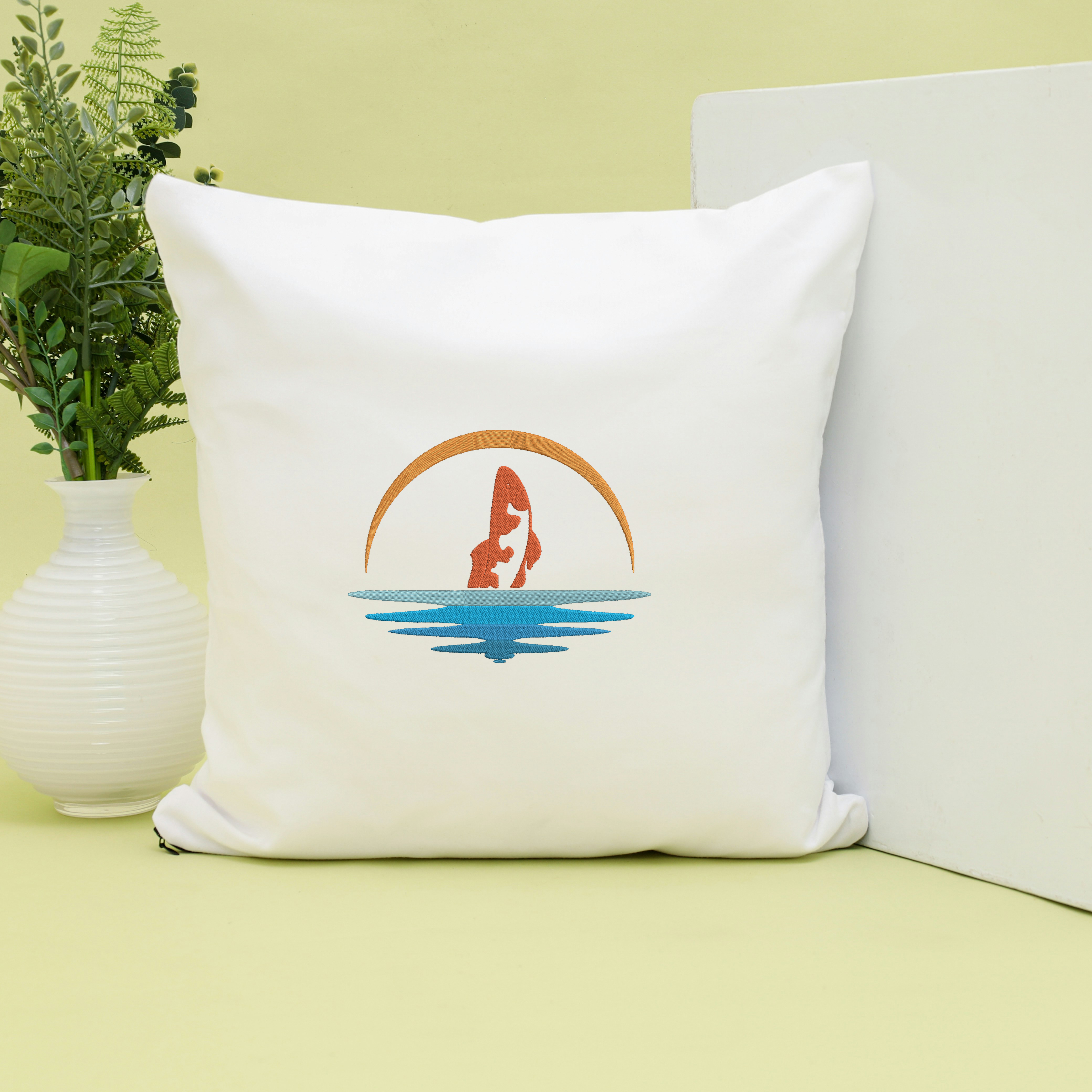 Dolphin Embroidery Bundle, Ocean Sunset Embroidery Design, Tropical Sea Machine Embroidery File thumbnail 6