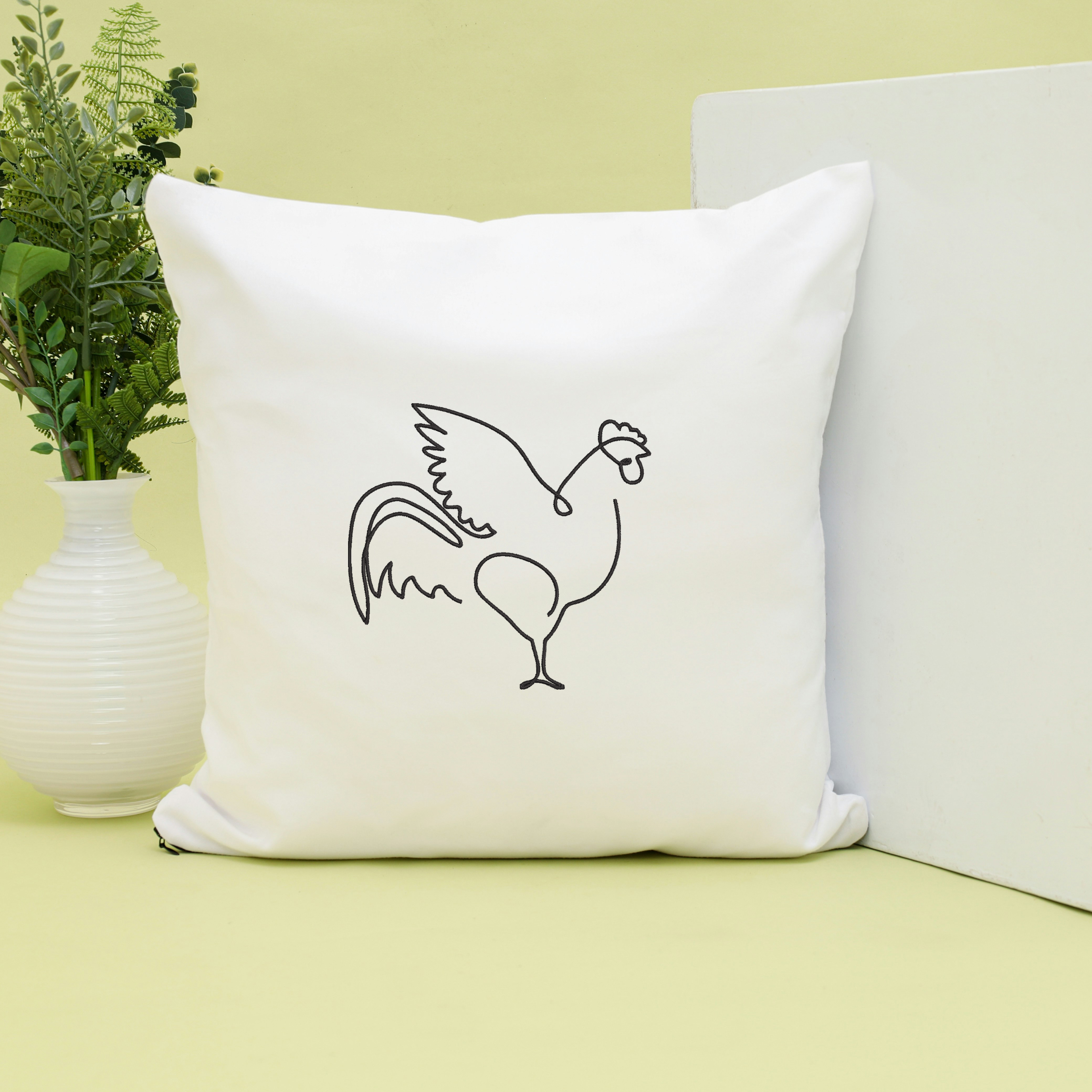Rooster One Line Embroidery Design Bundle, Chicken Continuous Line Art Embroidery File thumbnail 4