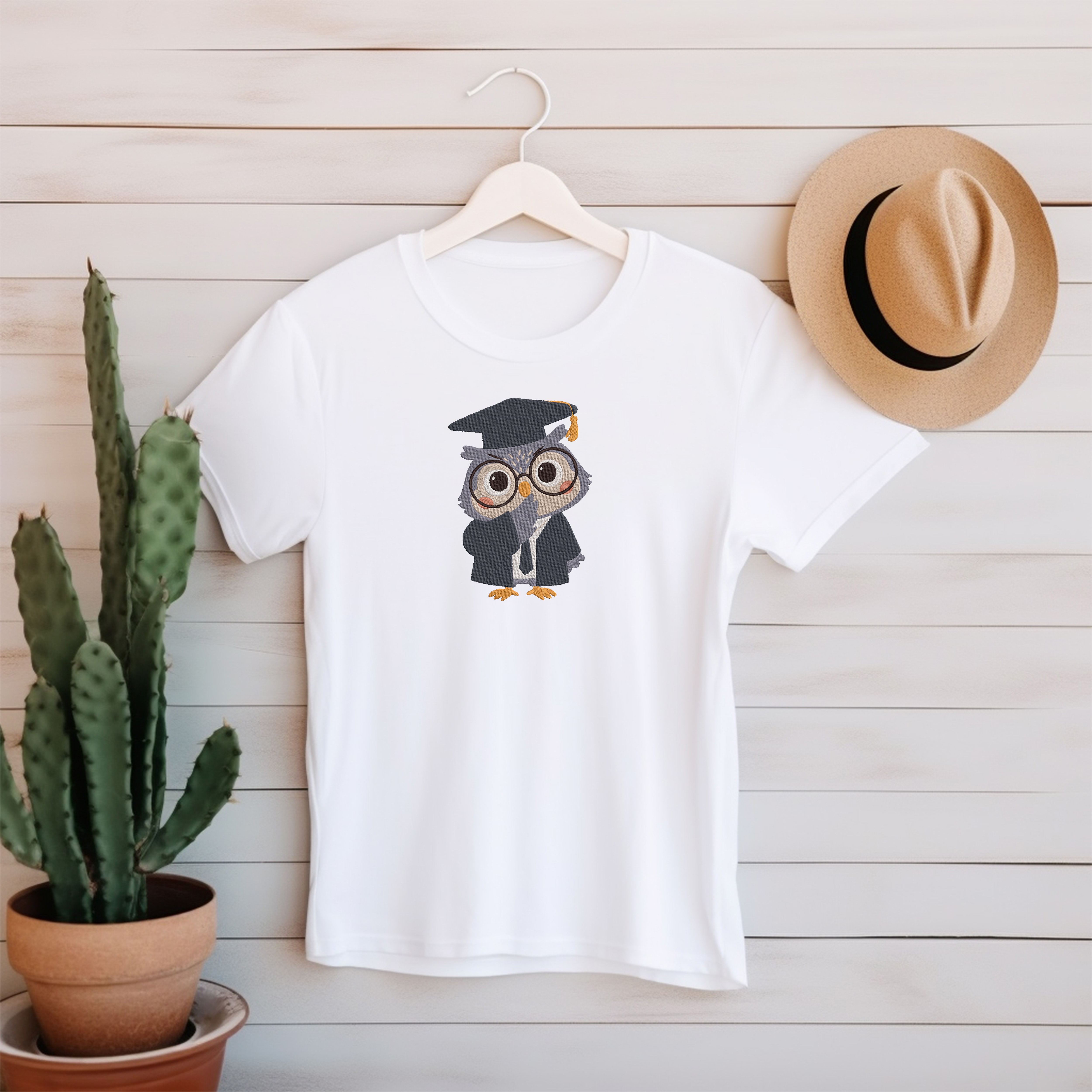 Graduation Owl Embroidery Bundle, Cute Scholar Owl Embroidery Design thumbnail 3