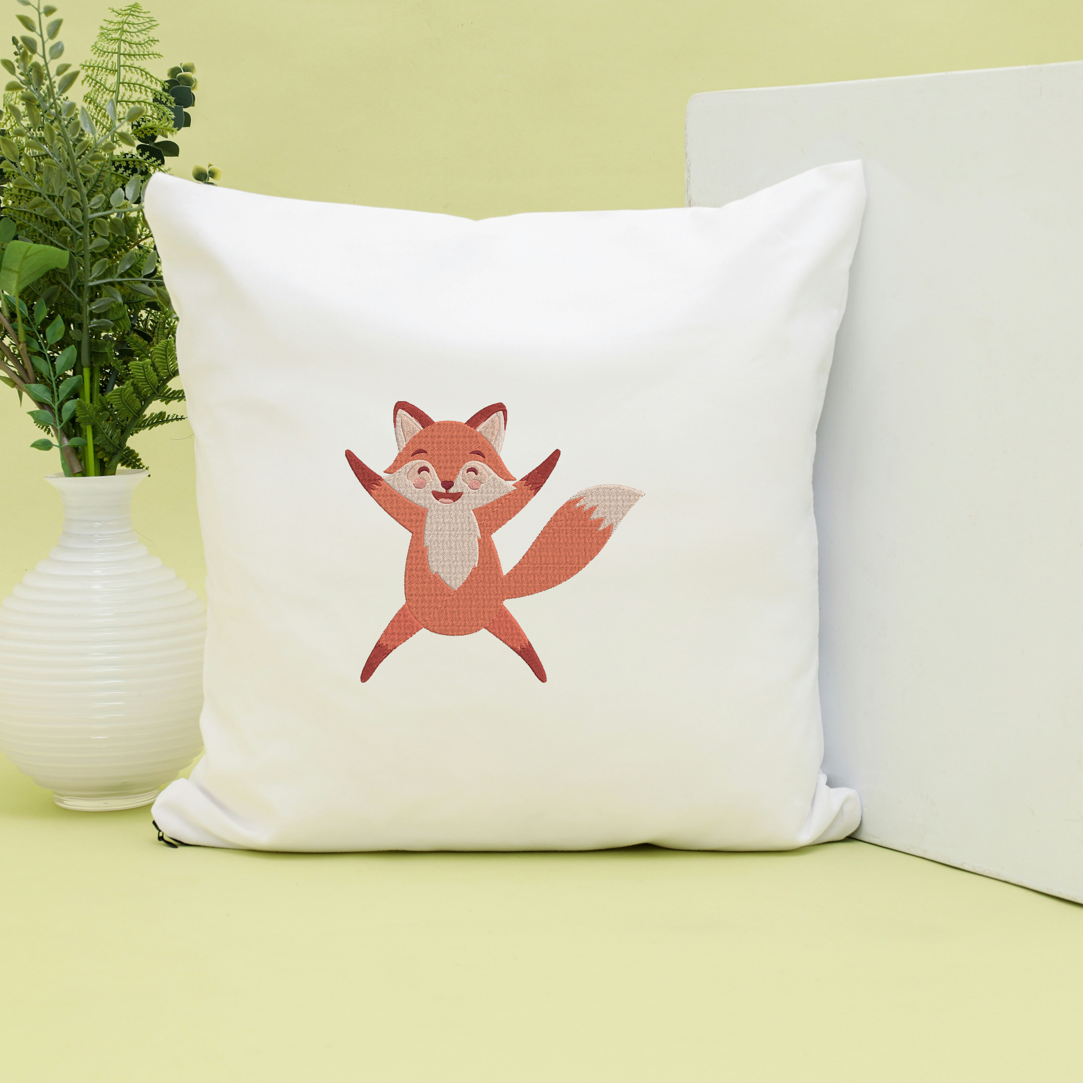 Woodland Fox Embroidery Design, Cartoon Fox Machine Embroidery File thumbnail 4