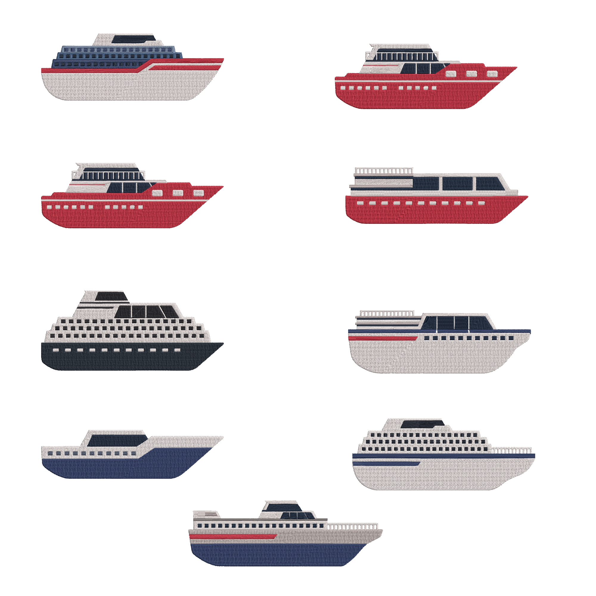 Cruise Ship Embroidery Bundle, Yacht Machine Embroidery File, Instant Download