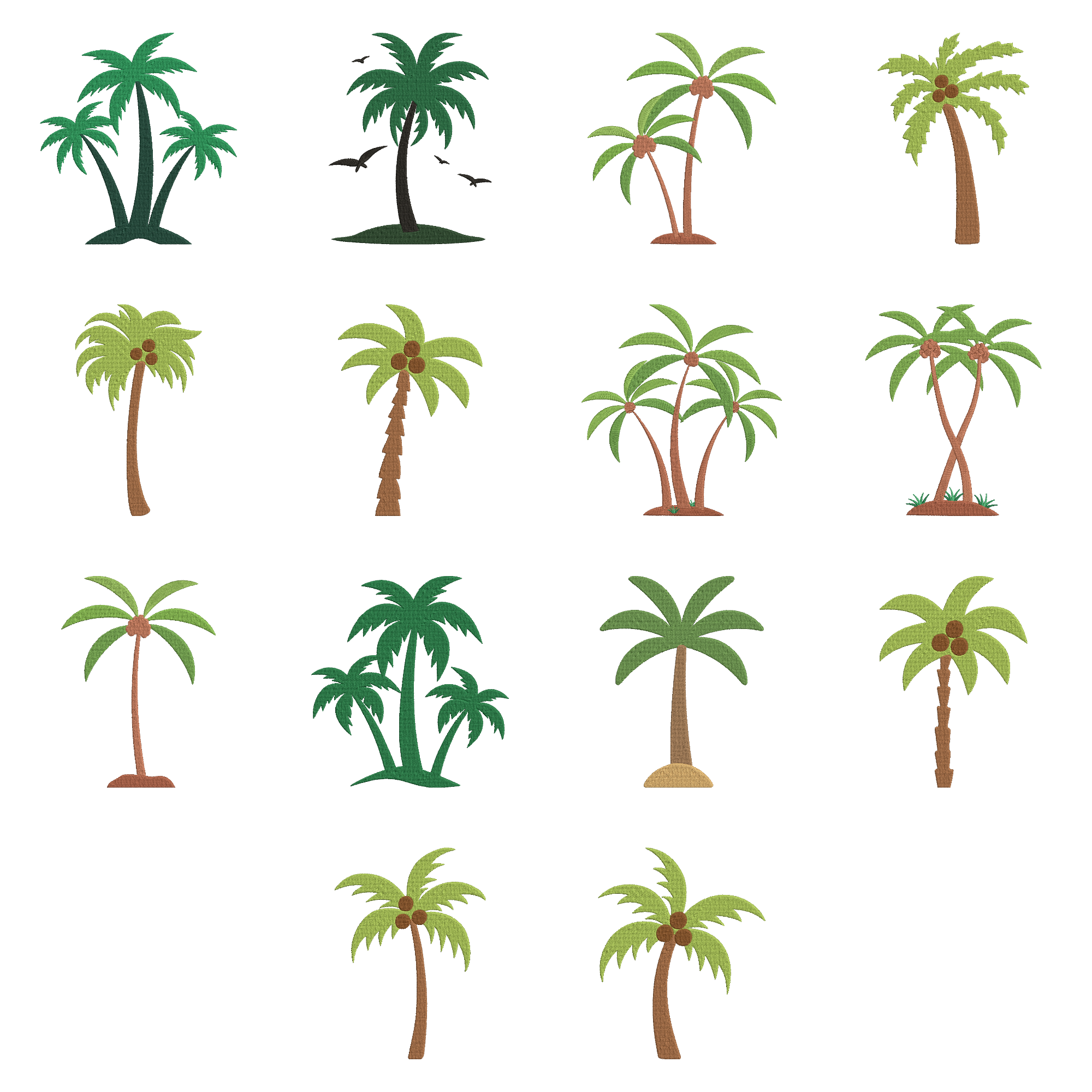Palm Tree Embroidery Design, Beach Tree Machine Embroidery, Instant Download
