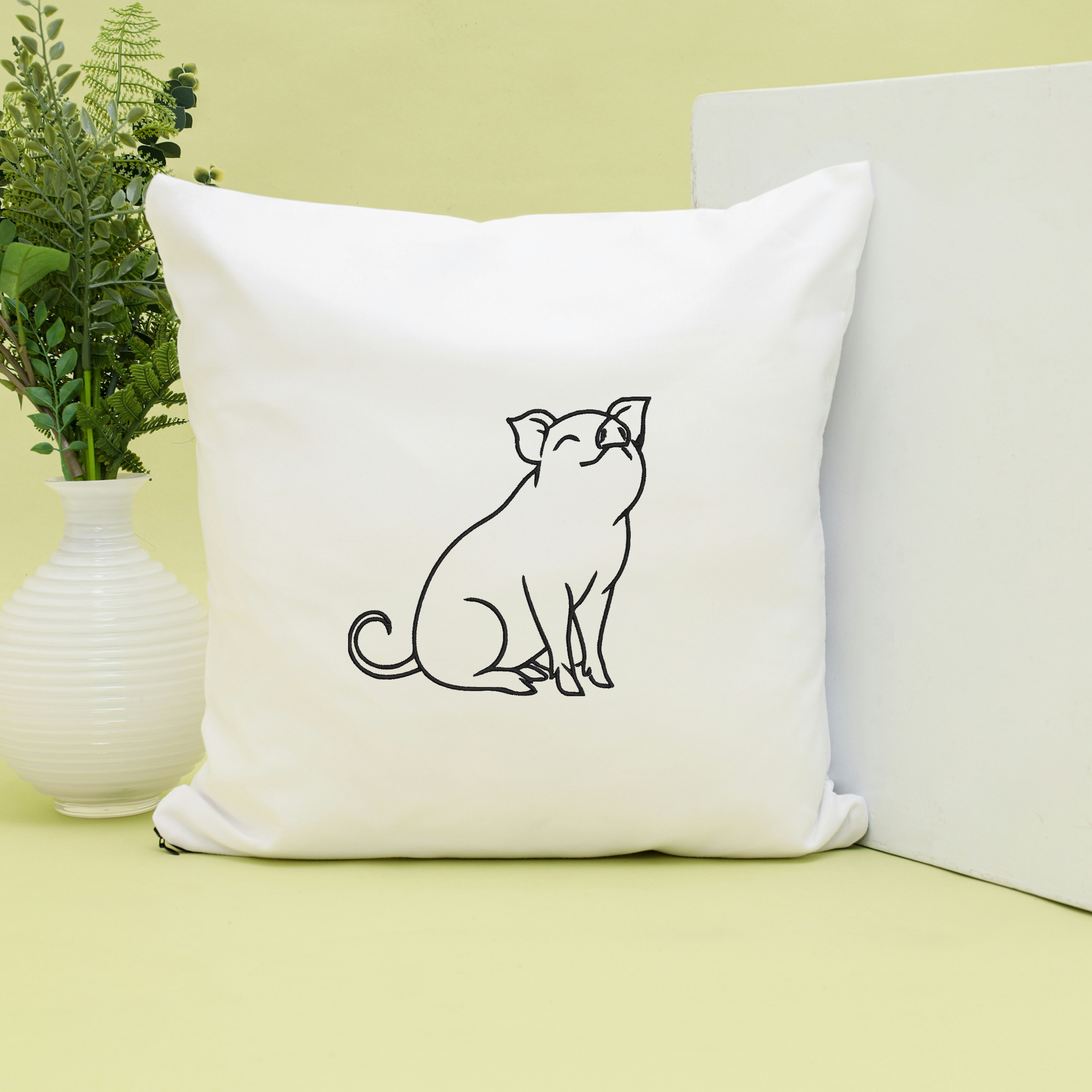Pig Embroidery Design , Animal Line Art Design, Instant Download thumbnail 5