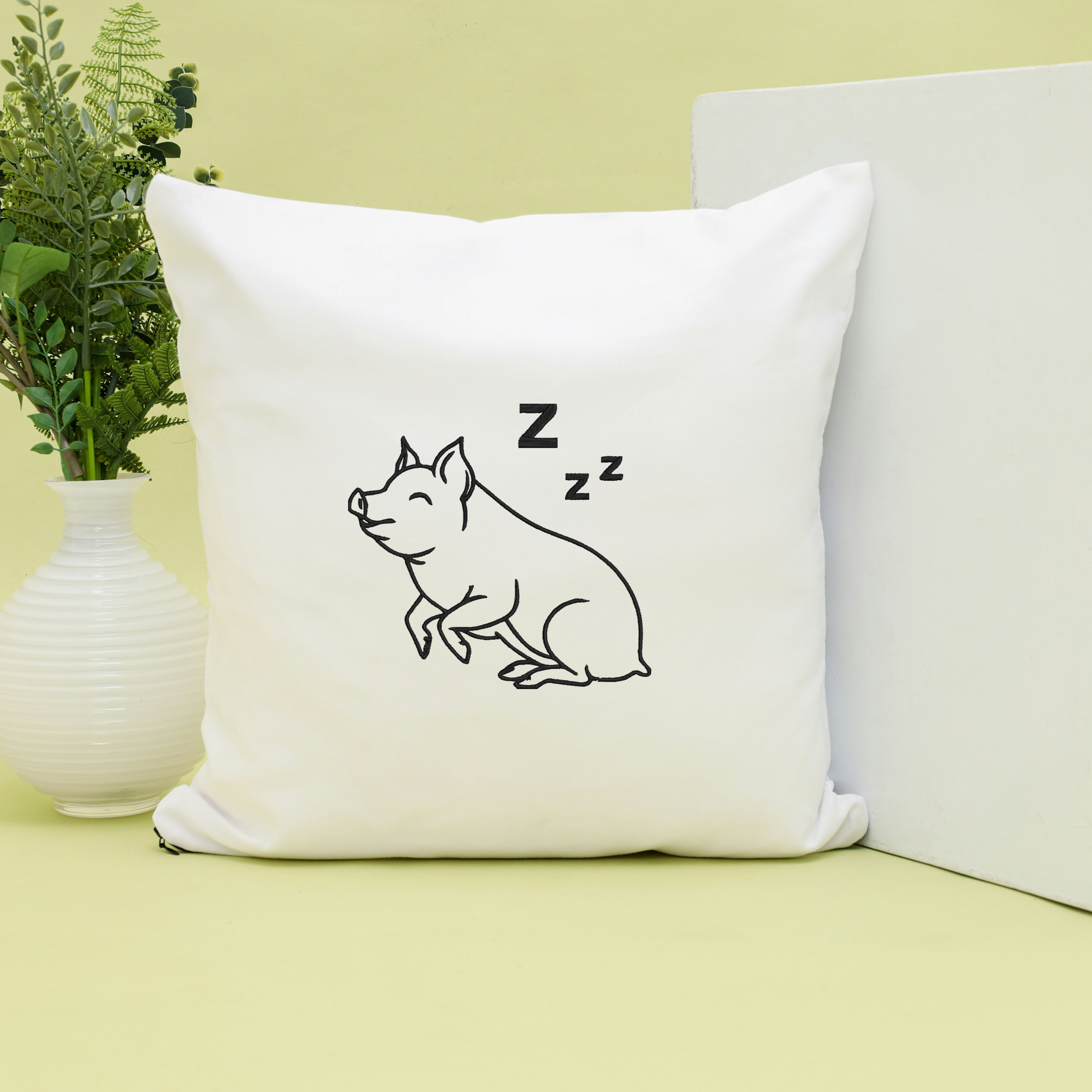 Pig Embroidery Design , Animal Line Art Design, Instant Download thumbnail 6