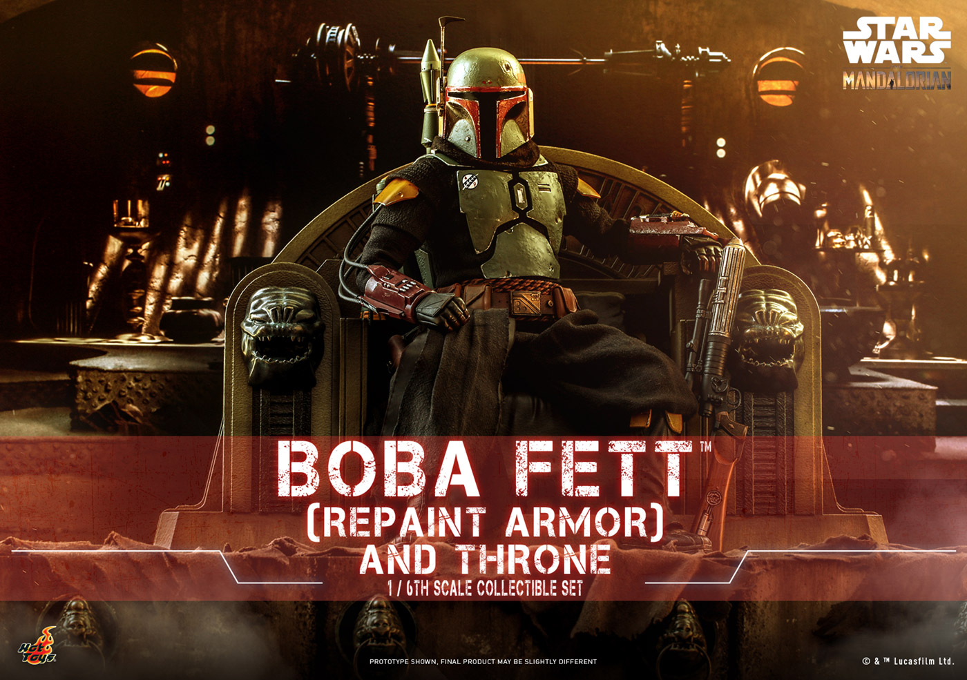 The Mandalorian - Boba Fett (Repaint Armor Version) & Throne