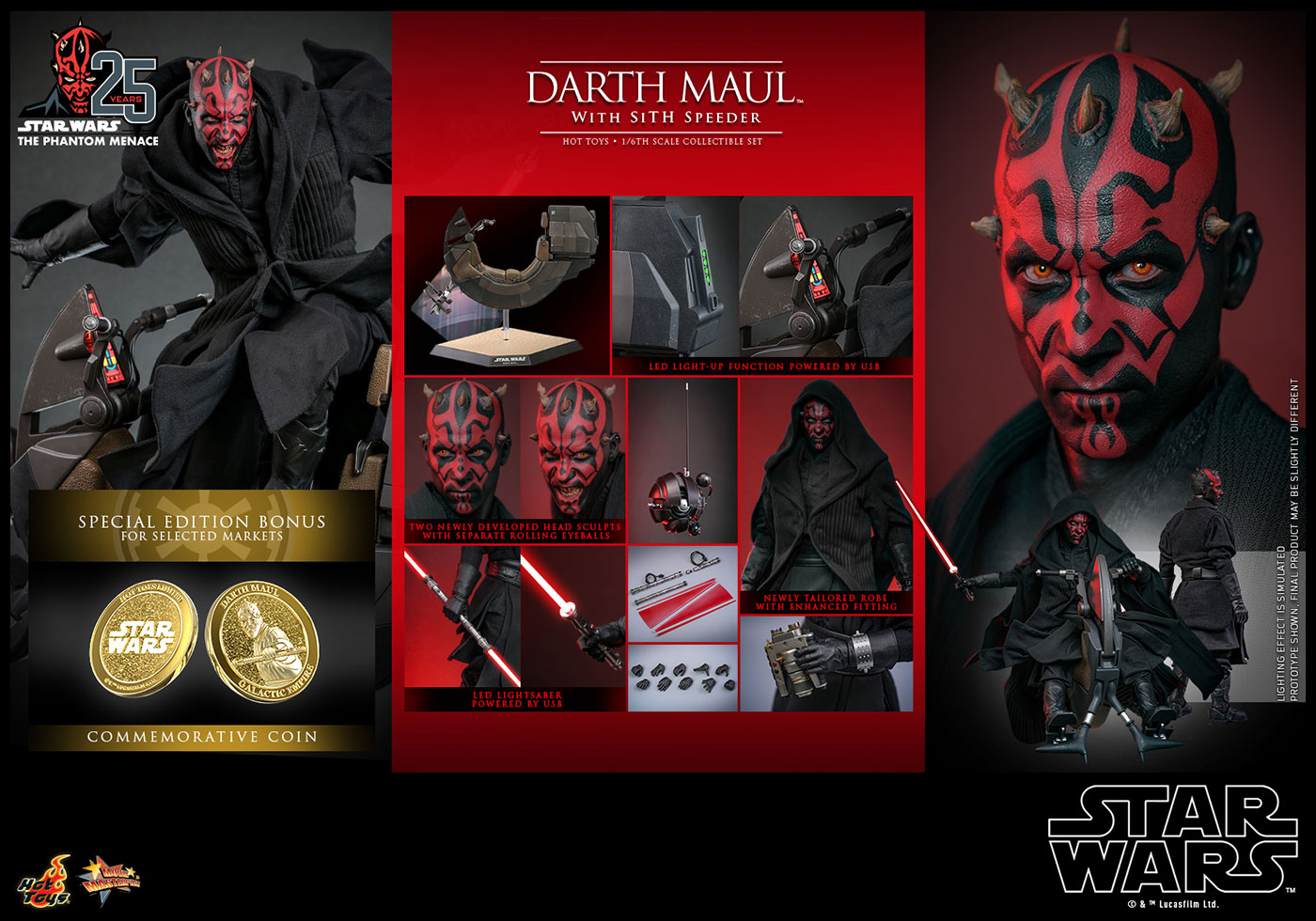 Star Wars / Episode I The Phantom Menace - Darth Maul & Sith Speeder (2.0) [With Bonus Accessory]