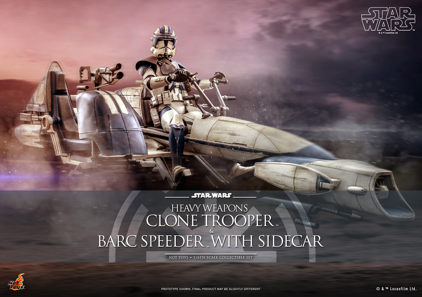 Star Wars: The Clone Wars - Heavy Weapons Clone Trooper & BARC Speeder with Sidecar