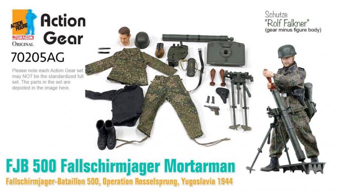 1/6 Dragon Original Action Gear for Schutze "Rolf Falkner", FJB 500 Fallschirmjager Mortarman, Fallschirmjager-Bataillon 500, Operation Rosselsprung, Yugoslavia 1944 [70205AG]