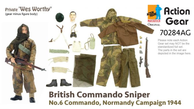 1/6 Dragon Original Action Gear for Private "Wes Worthy", British Commando Sniper, No.6 Commando, Normandy Campaign 1944 [70284AG]