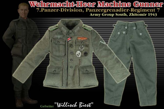 SOLDAT 004 Figure B - "Willisch Biest", Wehrmacht-Heer Machine Gunner, Panzergrenadier-Regiment 7, 7.Panzer-Division, Army Group South, Zhitomir 1943