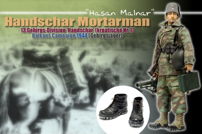 "Hasan Malnar", Handschar Mortarman, 13.Gebirgs-Division 'Handschar' (kroatische Nr. 1), Balkans Campaign 1944 (Gebirgsjager)