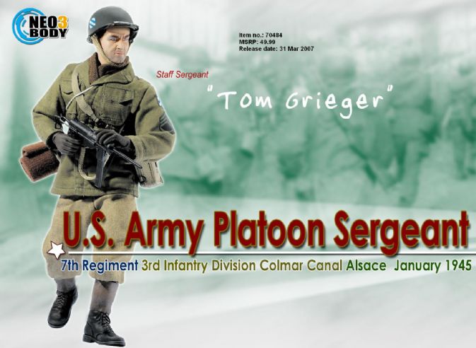 "Tom Grieger", U.S. Army Platoon Sergeant, 7th Regiment, 3rd Infantry Division, Colmar Canal, Alsace 1945 (Staff Sergeant)