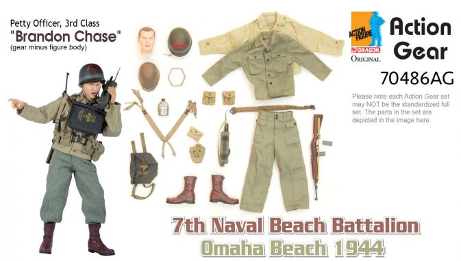 1/6 Dragon Original Action Gear for "Brandon Chase", U.S. Navy Signalman, 7th Naval Beach Battalion, Omaha Beach 1944 (Petty Officer, 3rd Class) [70486AG]