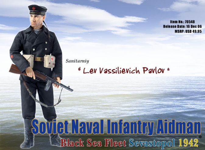 "Lev Vassilievich Pavlov", Soviet Naval Infantry Aidman, Black Sea Fleet, Sevastopol 1942 (Sanitarniy)