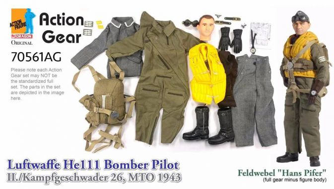 1/6 Dragon Original Action Gear for Feldwebel "Hans Pifer", Luftwaffe He111 Bomber Pilot, II./Kampfgeschwader 26, MTO 1943