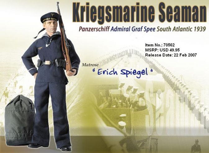 "Erich Spiegel", Kriegsmarine Seaman, Panzerschiff "Admiral Graf Spee", South Atlantic 1939 (Matrose)